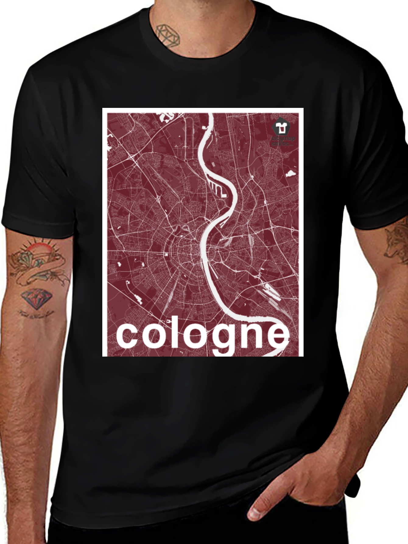Cologne Map T-Shirt - Cityscape Tee