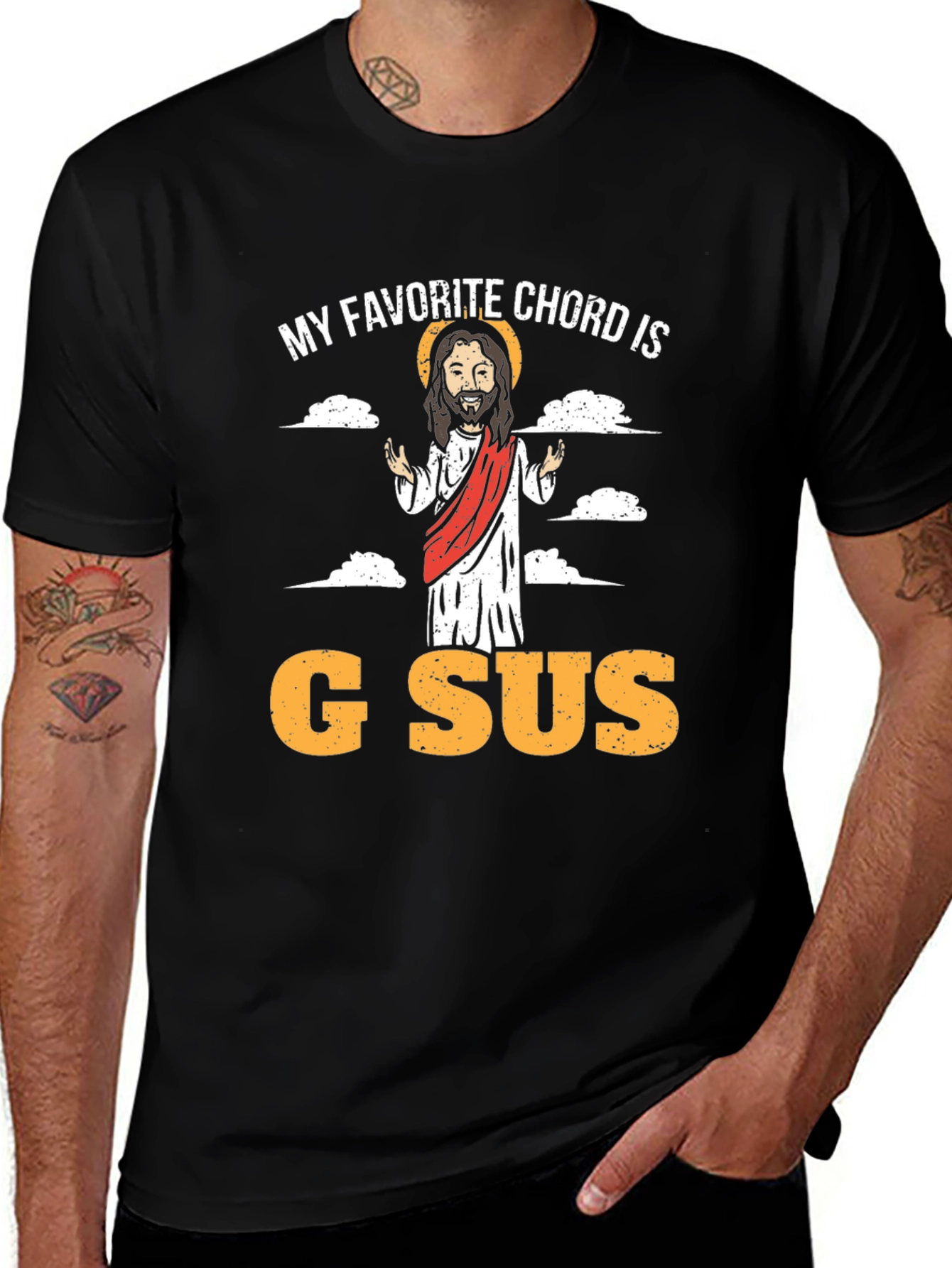 Variant 19 of My Favorite Chord is G Sus Funny T-Shirt