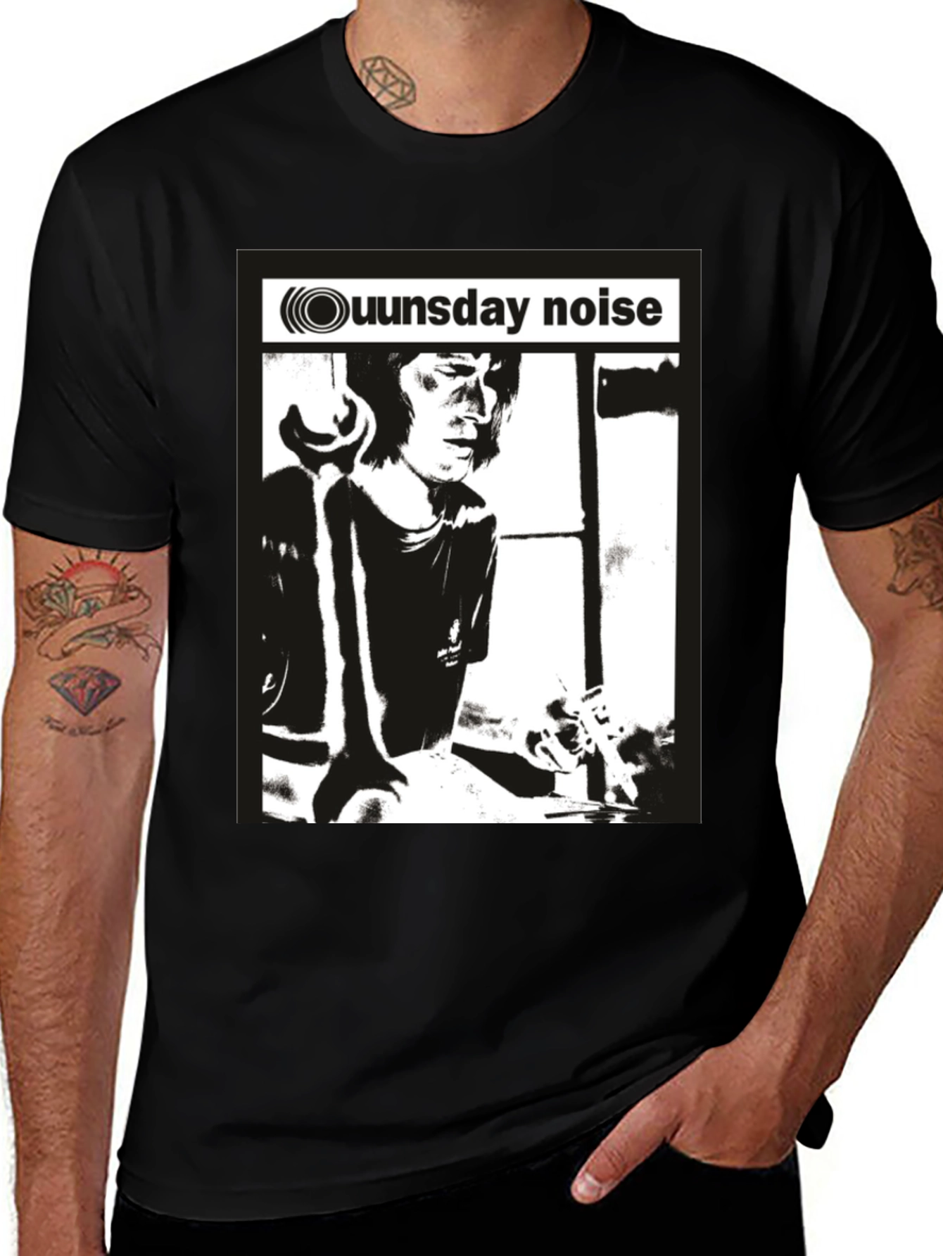 Variant 25 of Ounsday Noise Black Graphic Tee