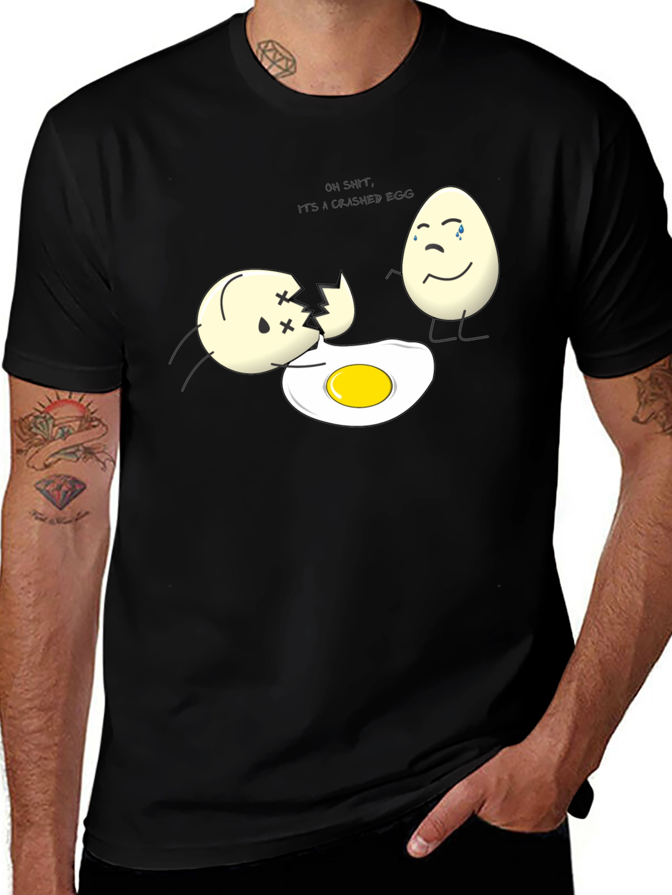 Variant 5 of Cracked Egg Humor T-Shirt