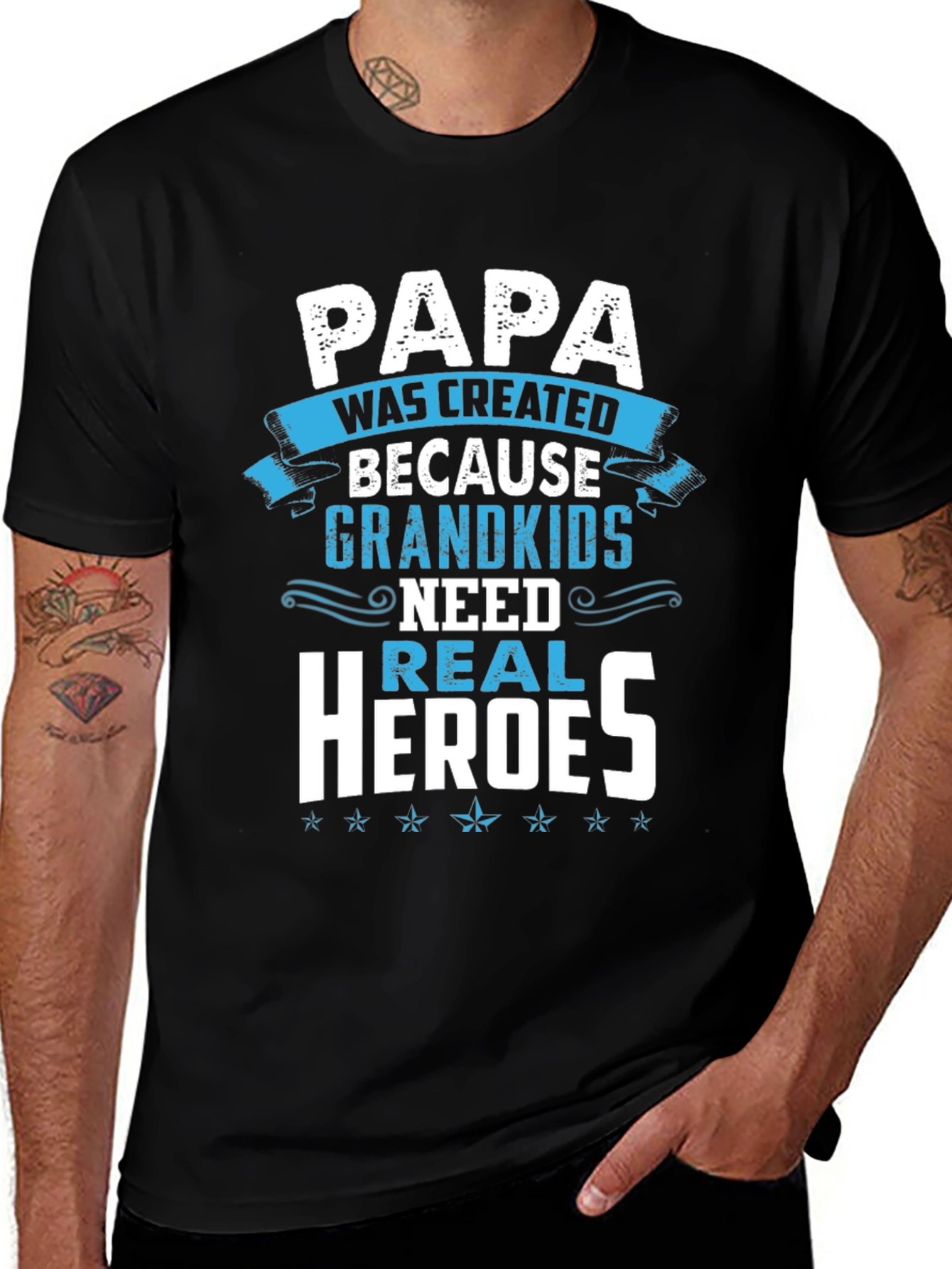 Variant 19 of Papa Real Heroes T-Shirt - Grandkids Love