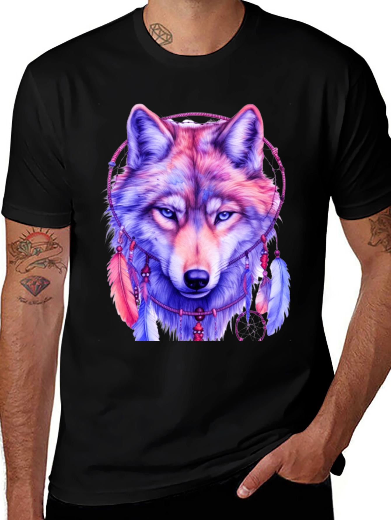 Variant 14 of Wolf Dreamcatcher Graphic Tee
