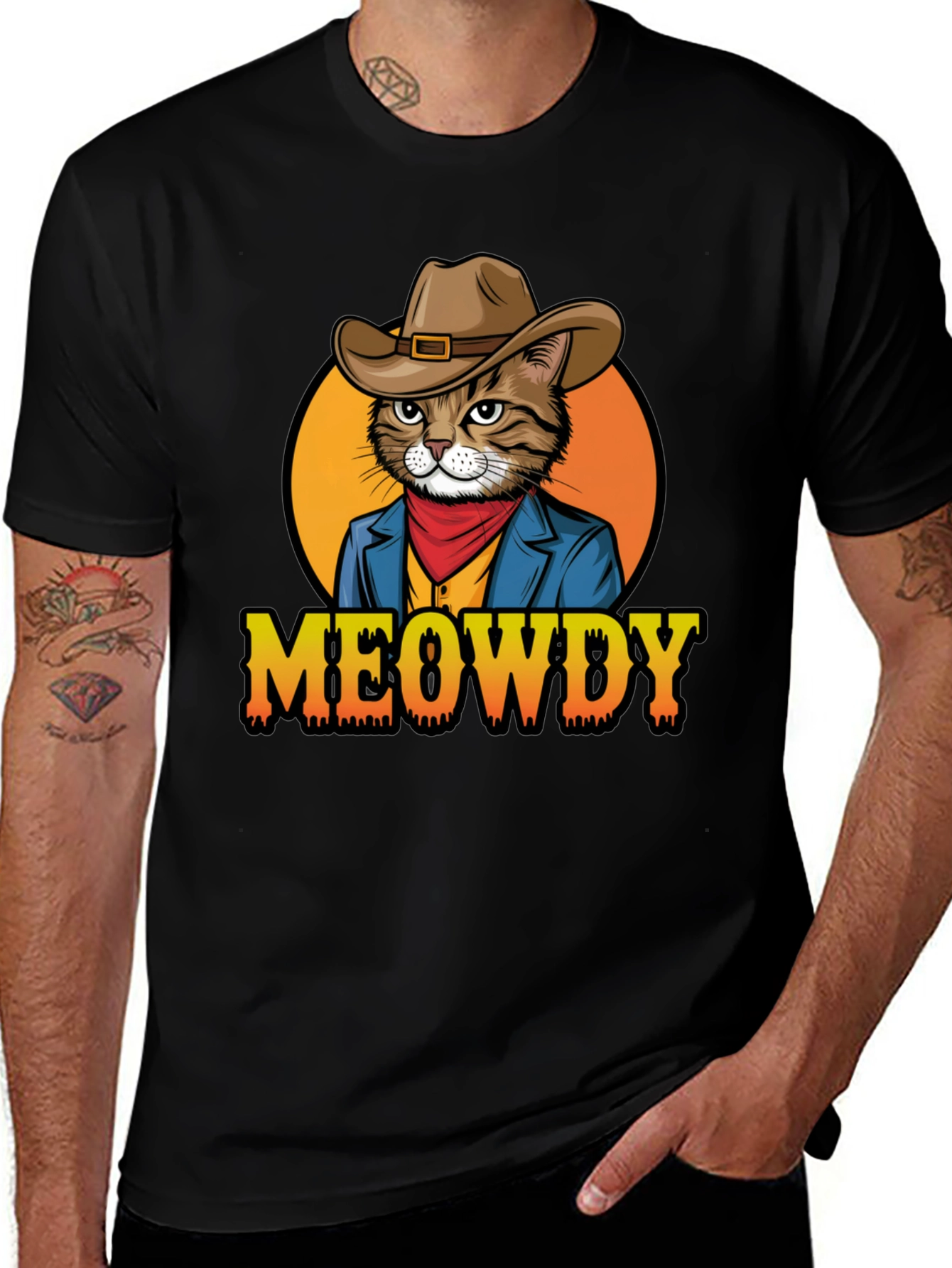 Variant 10 of Meowdy Cowboy Cat T-Shirt