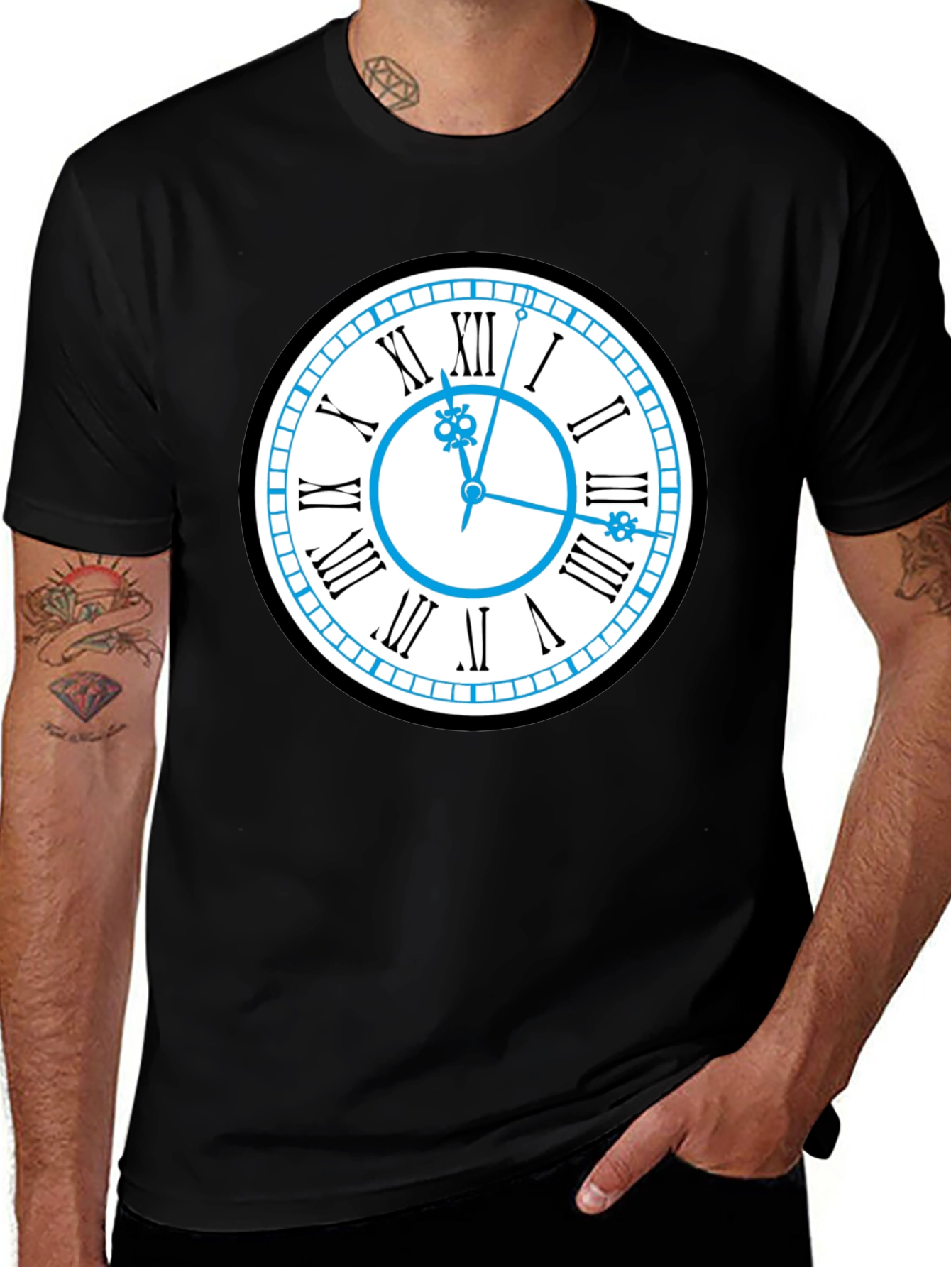 Variant 12 of Clock Face Graphic Tee - Time Design T-Shirt