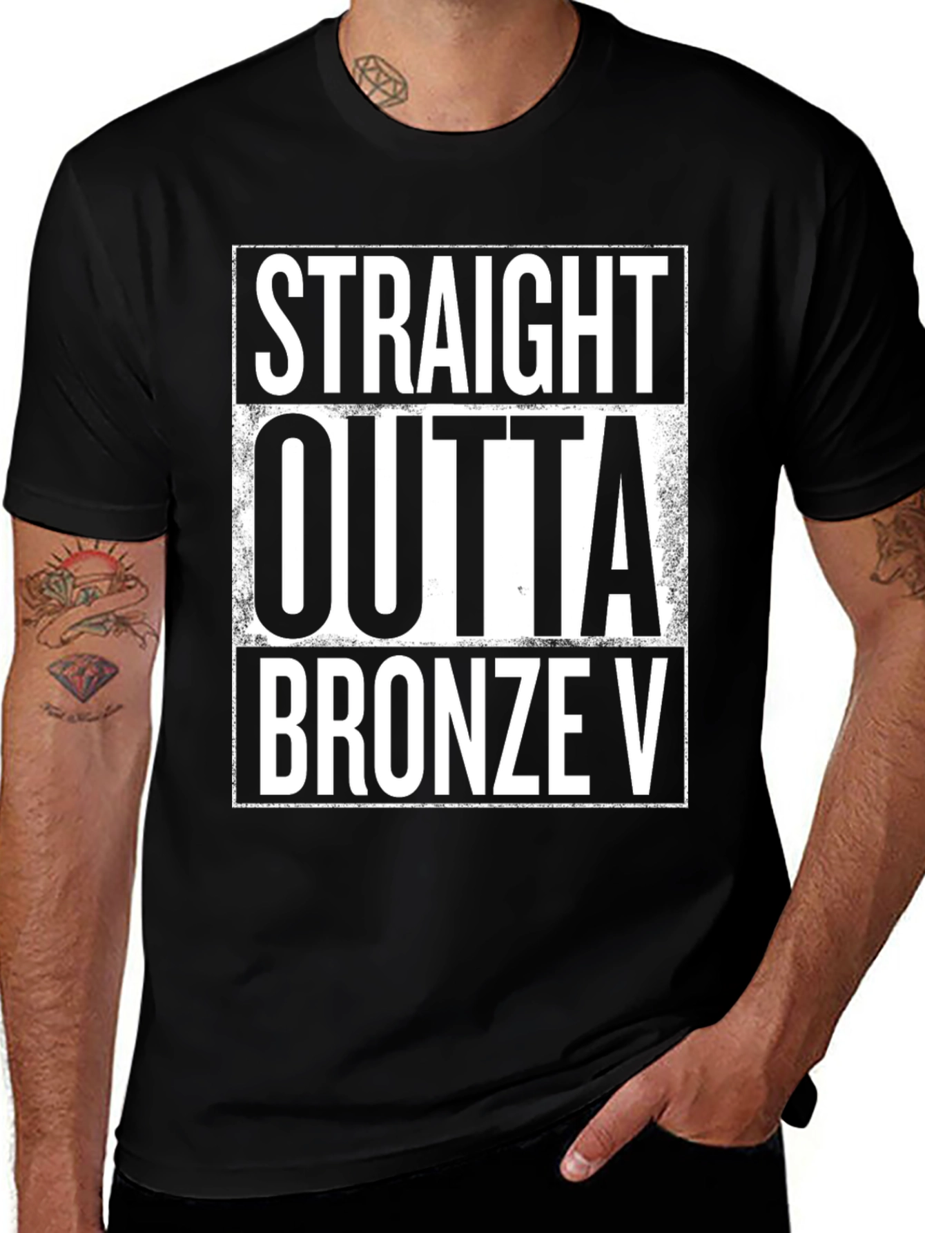 Variant 8 of Straight Outta Bronze V Black T-Shirt