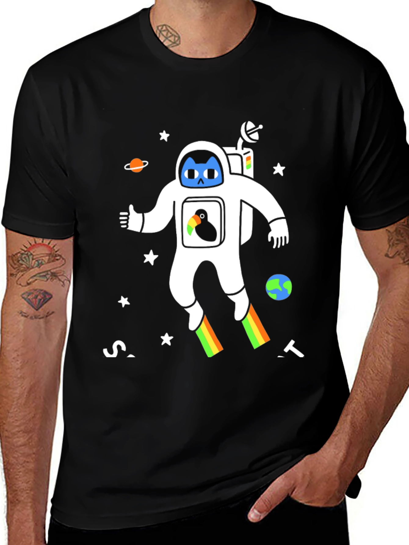 Variant 27 of Astronaut Cat T-Shirt - Space Adventure Tee
