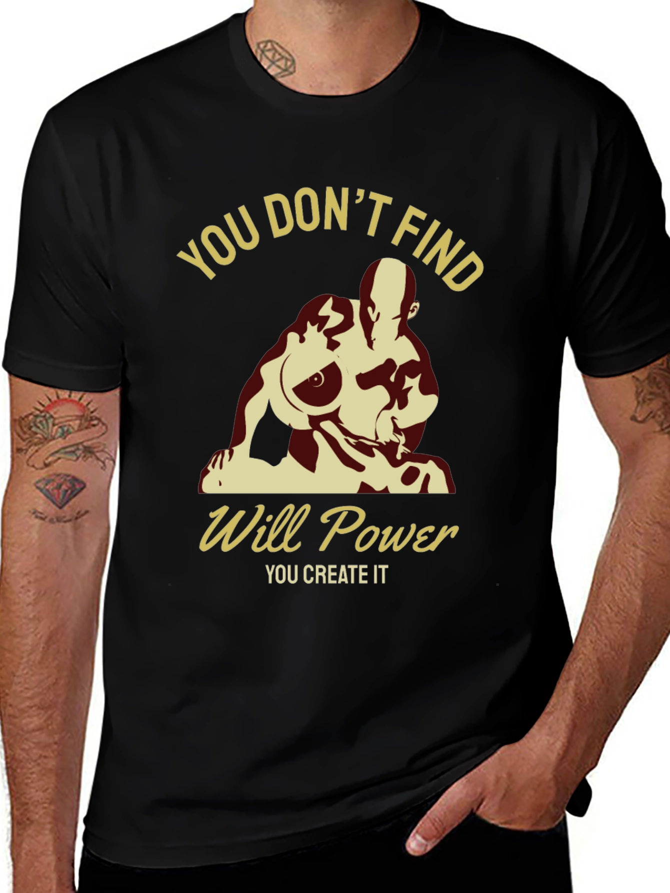 Variant 2 of Motivational 'Will Power' Graphic T-Shirt