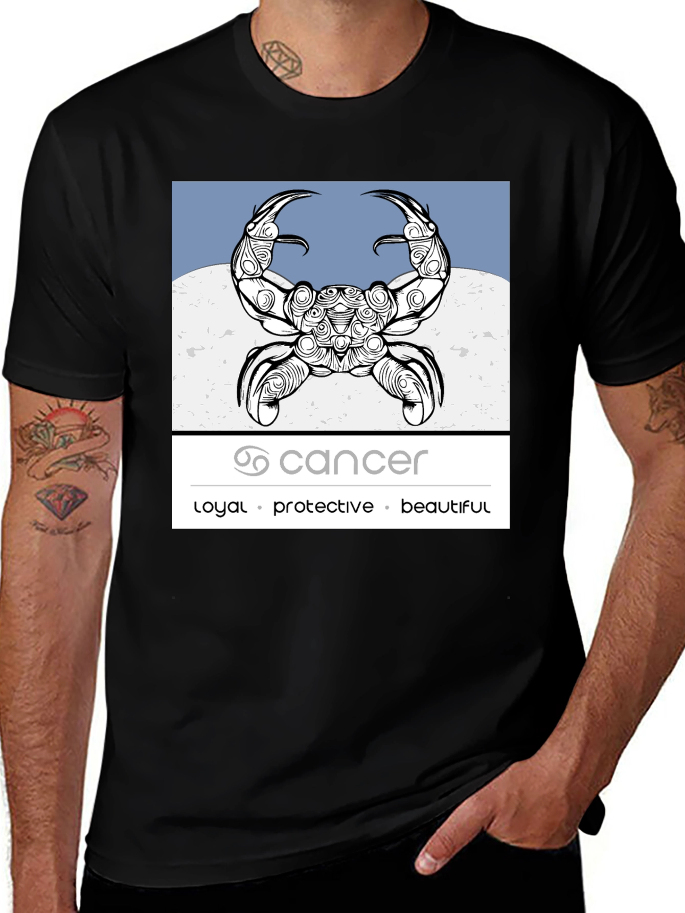 Cancer Zodiac T-Shirt - Loyal, Protective, Beautiful Design
