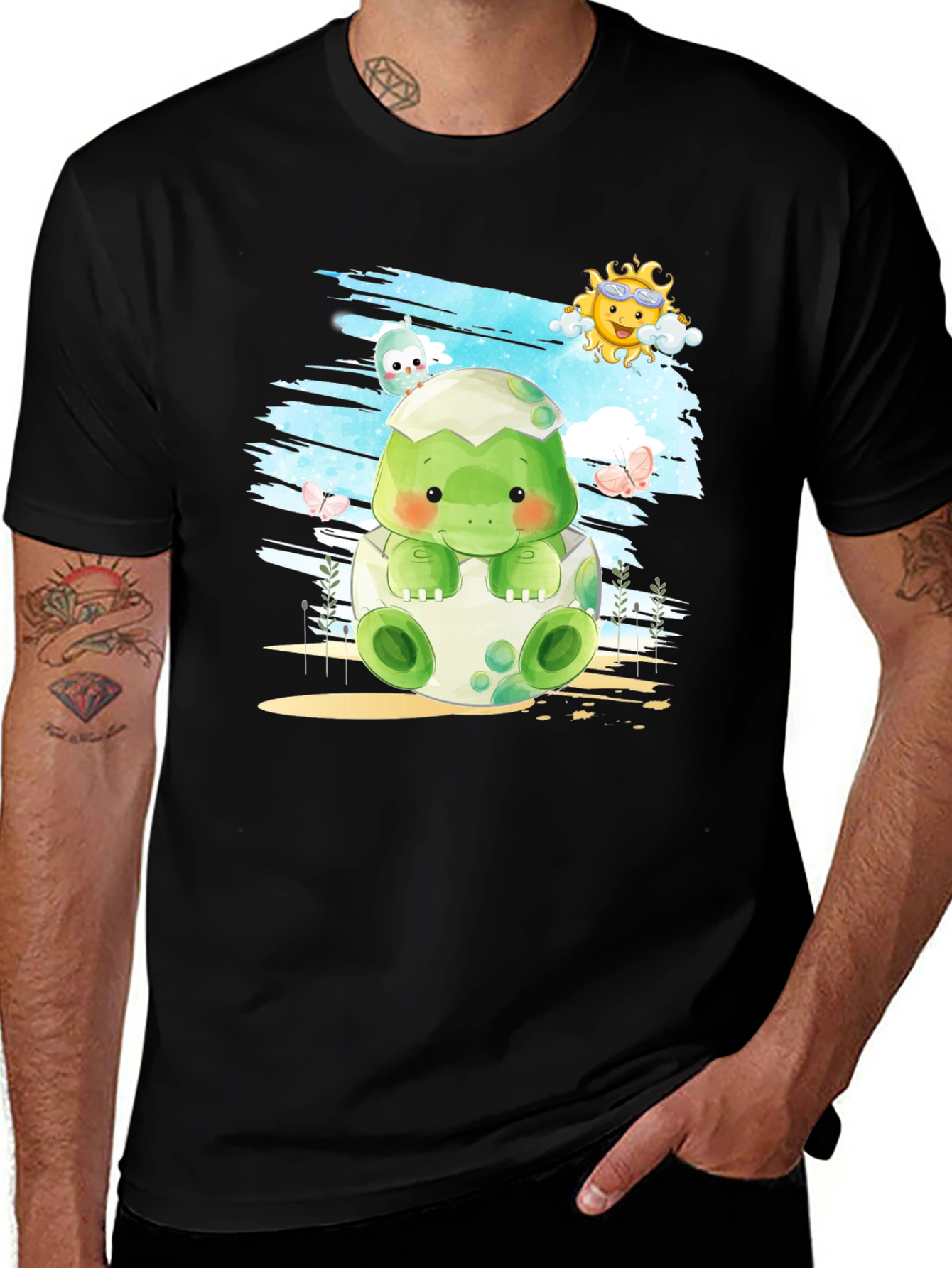 Variant 6 of Cute Dinosaur Hatching T-Shirt