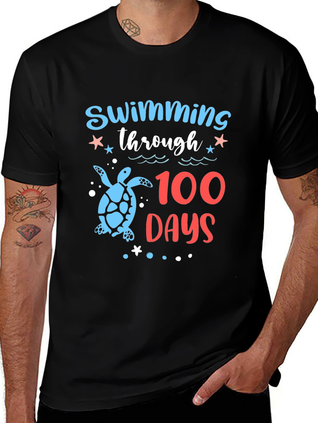 Variant 19 of Swimming Through 100 Days T-Shirt
