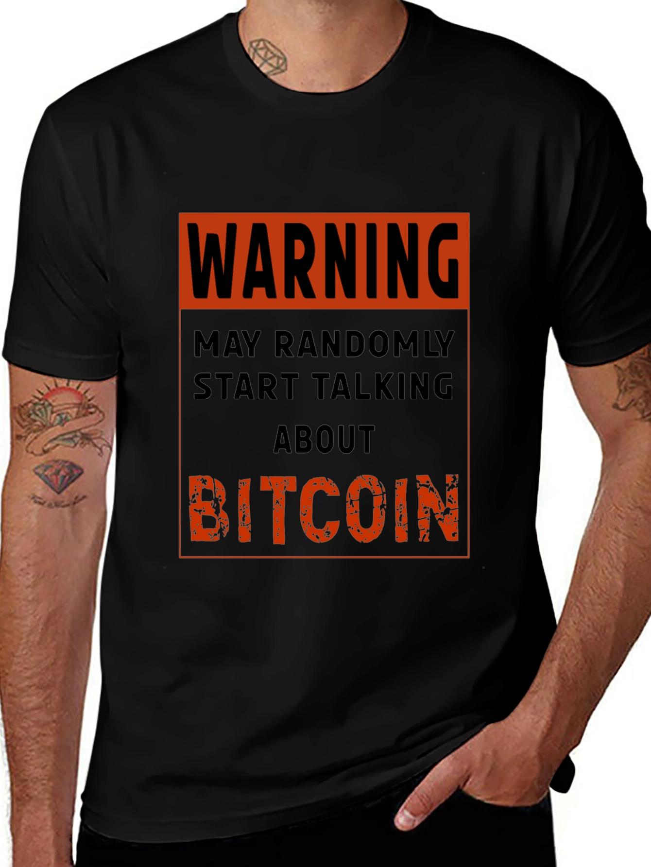 Variant 8 of Warning Bitcoin T-Shirt - Funny Crypto Tee