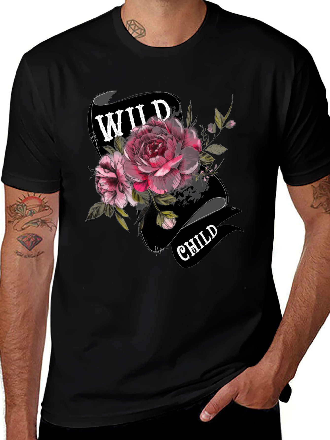 Variant 20 of Wild Child Floral T-Shirt - Unique Graphic Tee
