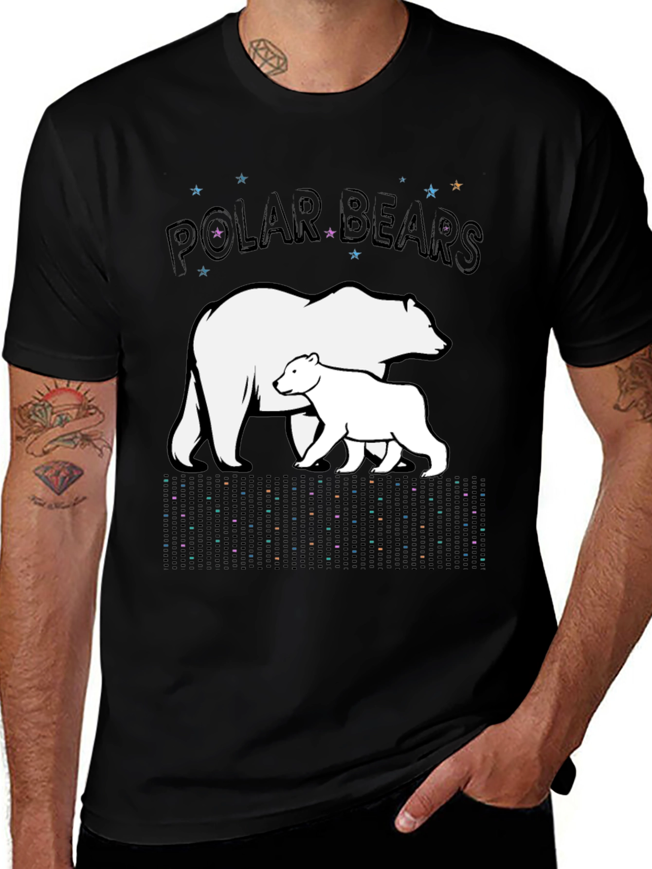 Variant 14 of Polar Bear Graphic Tee - Black Cotton Blend