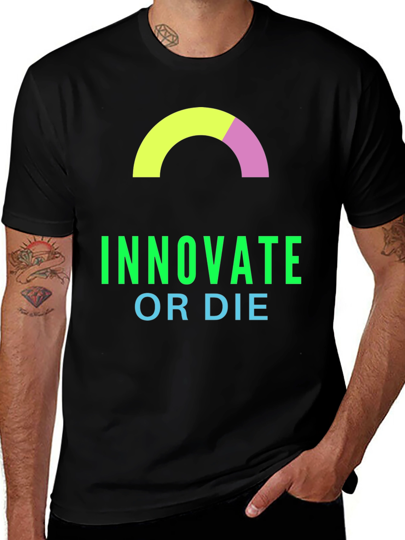 Variant 20 of Innovate or Die Graphic Tee - Black Short Sleeve