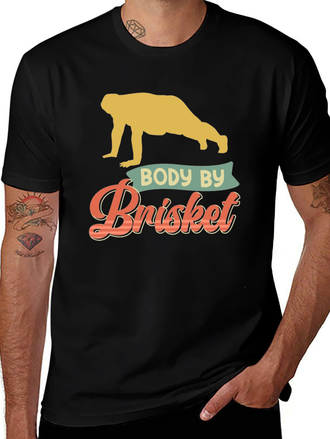 Variant 29 of Body by Brisket Graphic T-Shirt - Funny Workout Tee