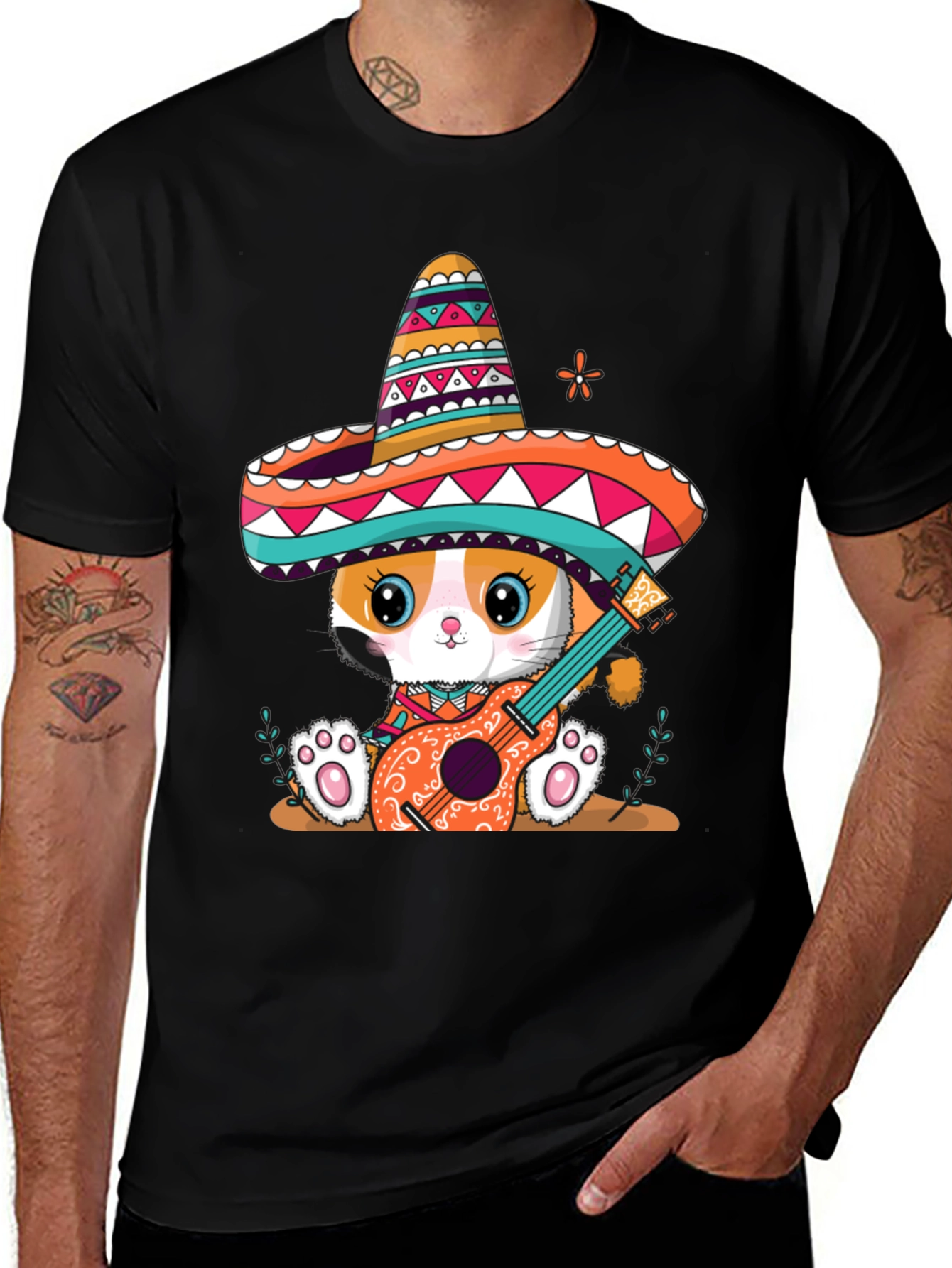 Variant 8 of Cat Mariachi T-Shirt, Funny Fiesta Sombrero Kitten Tee