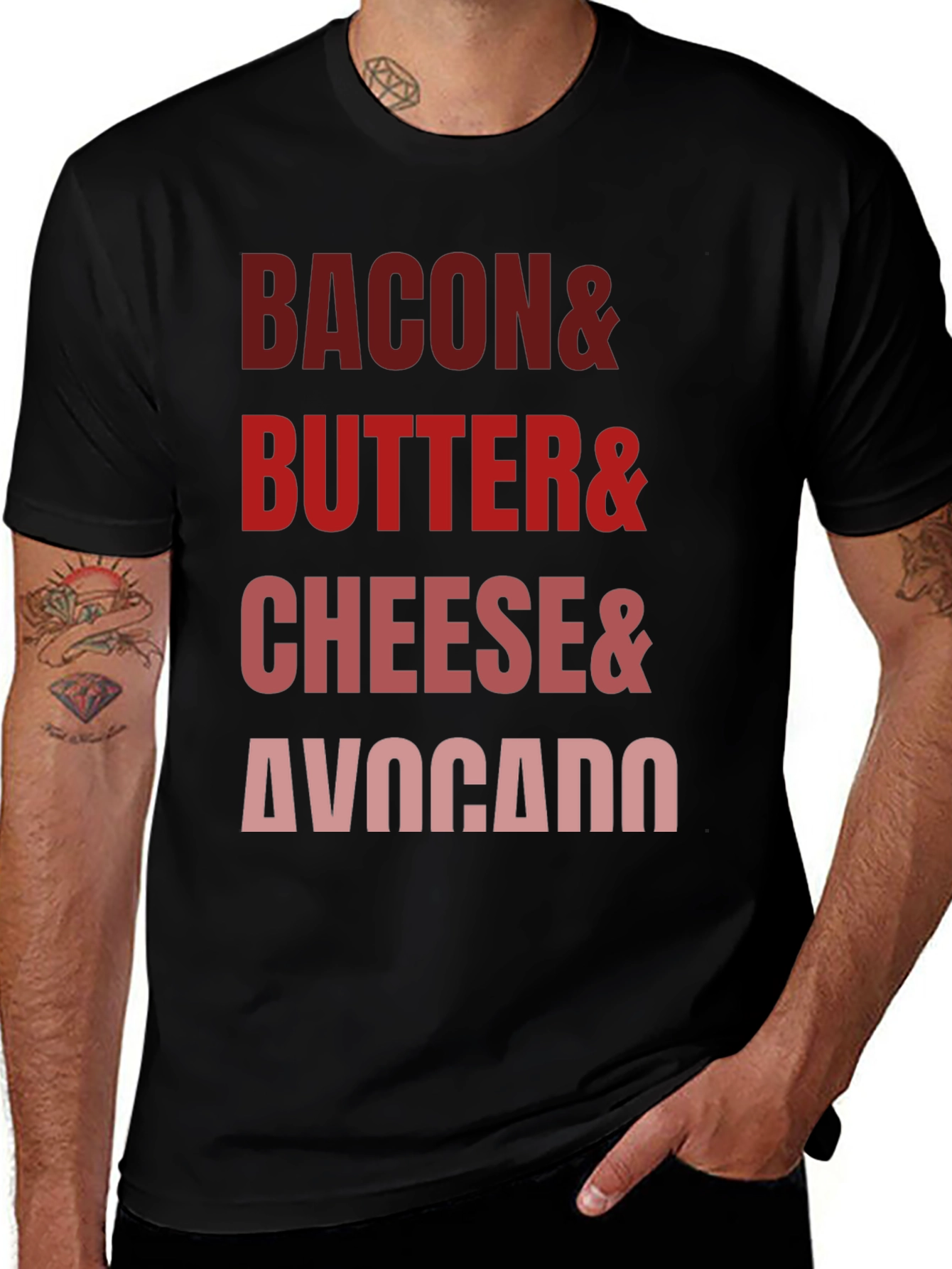 Variant 5 of Bacon Butter Cheese Avocado T-Shirt