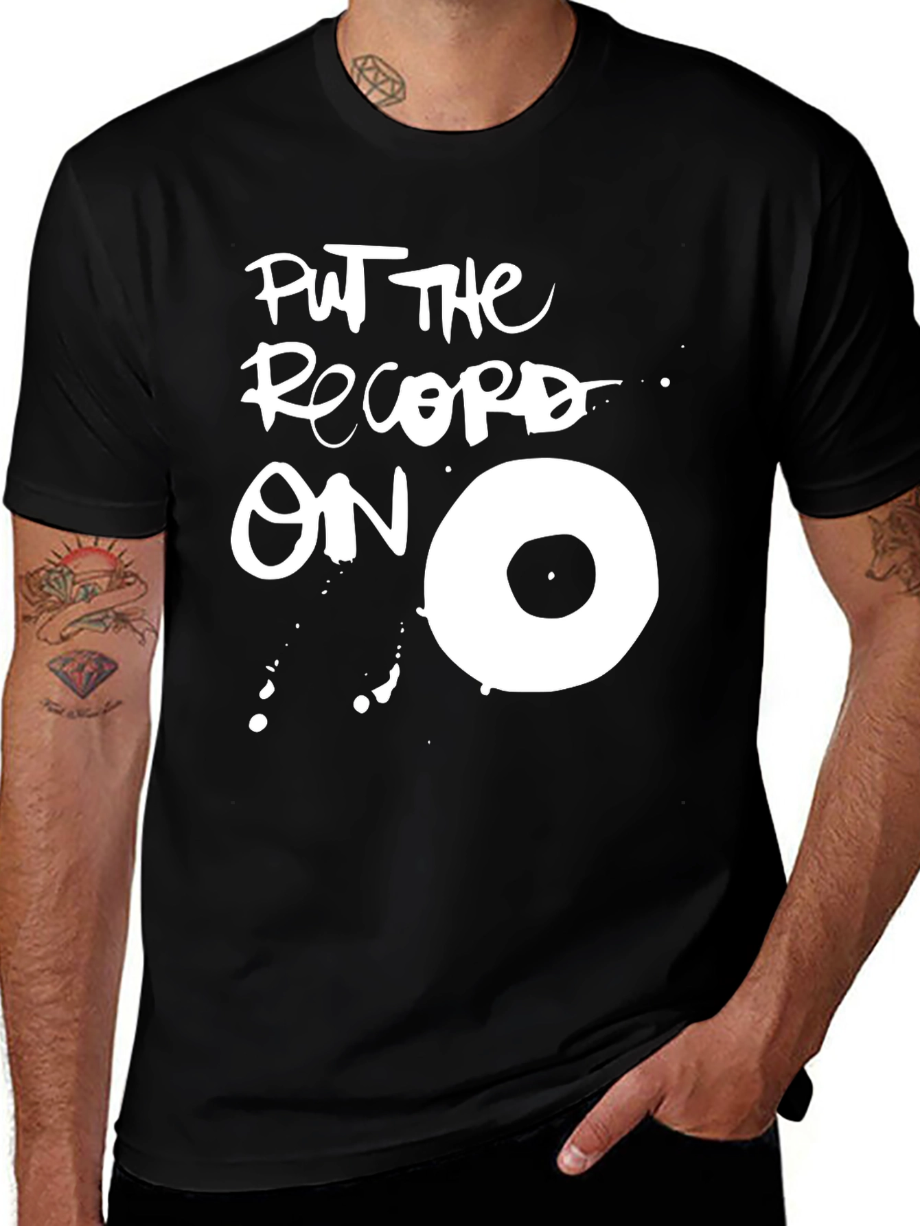 Variant 26 of Put The Record On Graphic T-Shirt