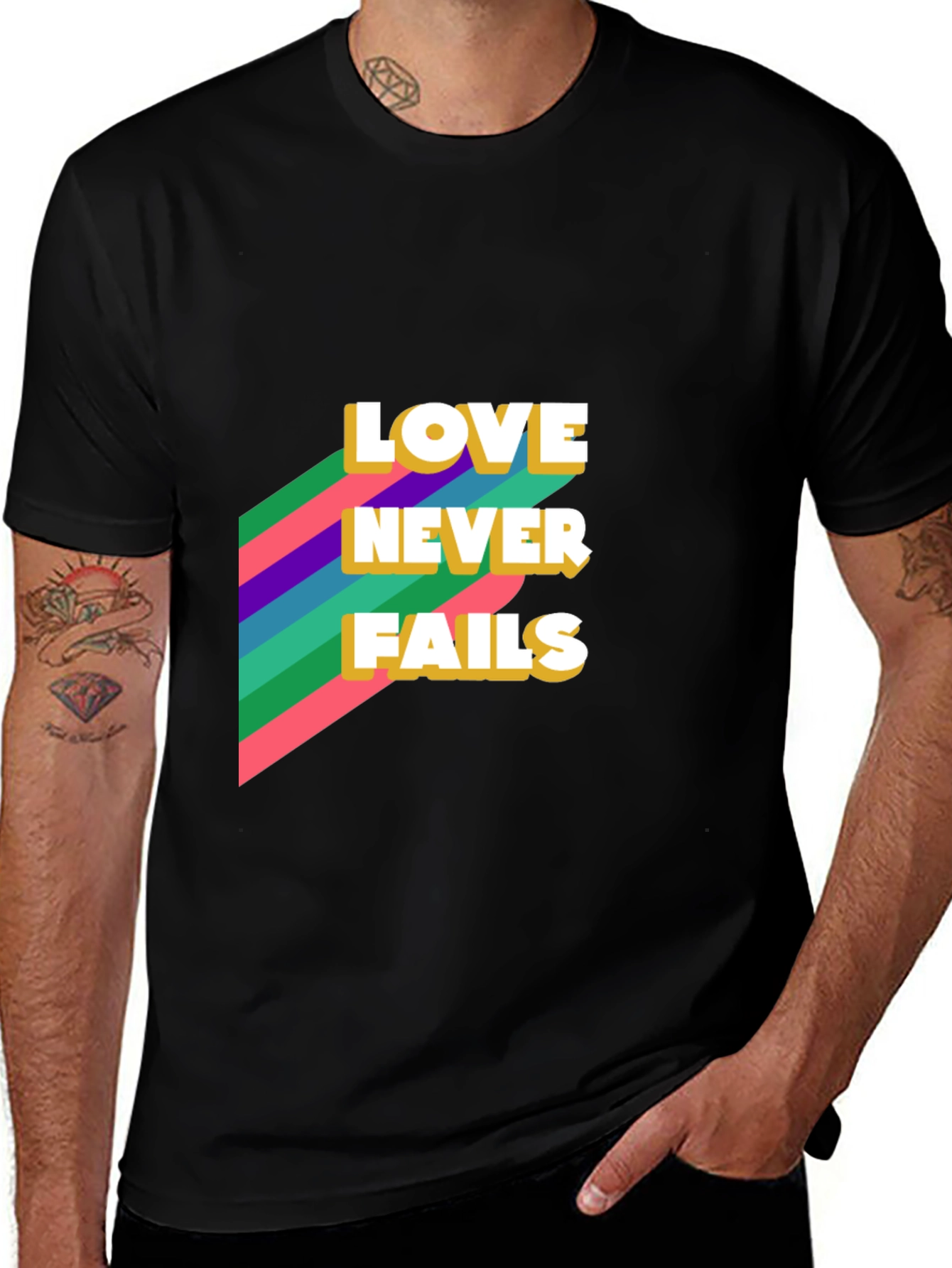 Variant 30 of Love Never Fails Graphic Tee - Stylish Comfort