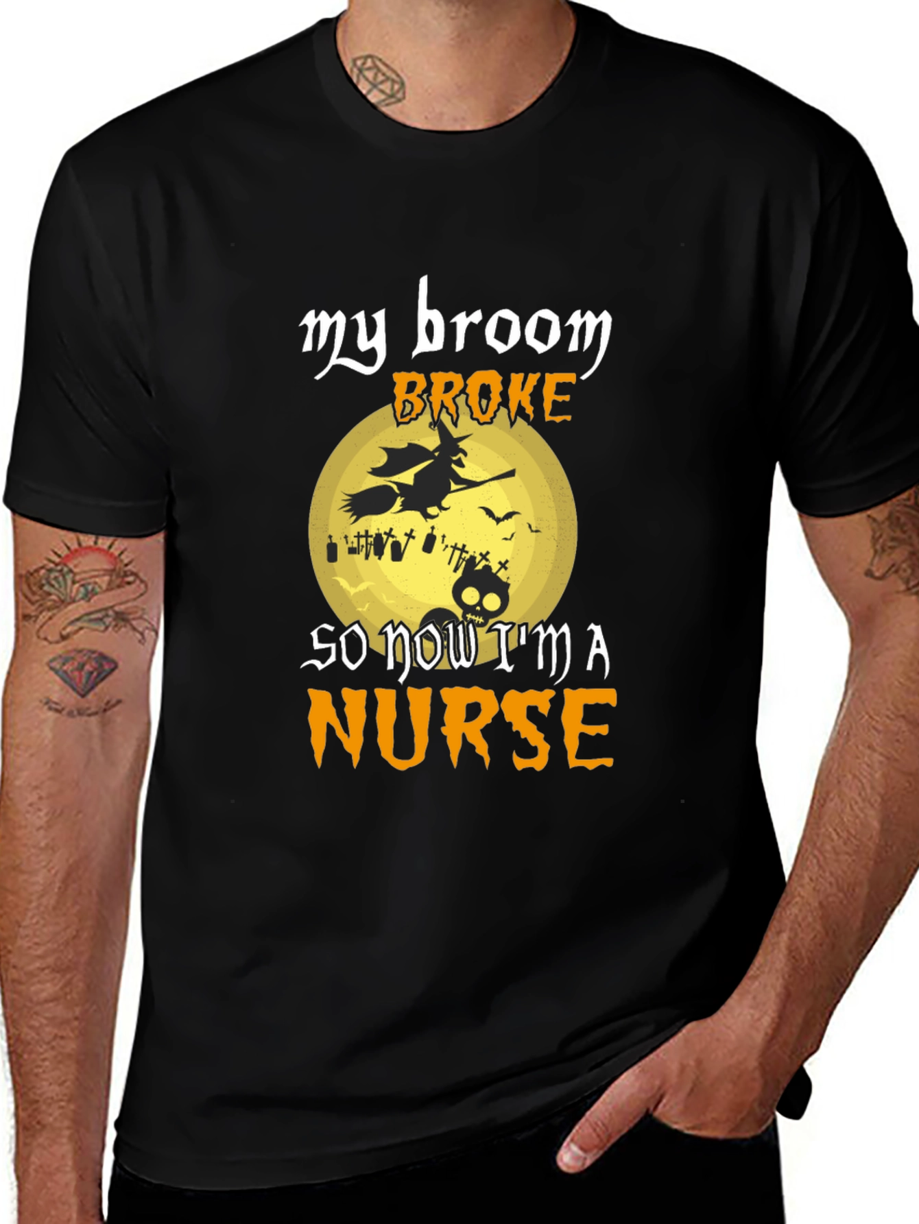 My Broom Broke, Now I'm a Nurse, Halloween T-Shirt