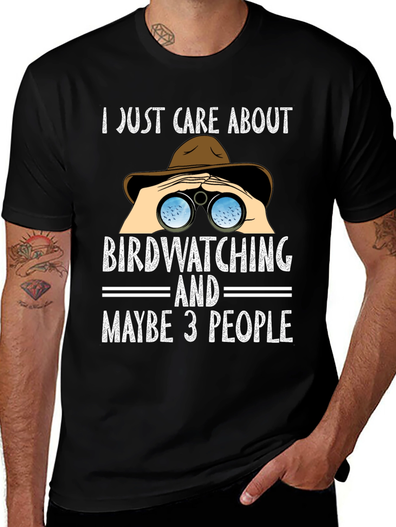 Variant 12 of Birdwatching T-Shirt - I Just Care About Birdwatching & Maybe 3 People