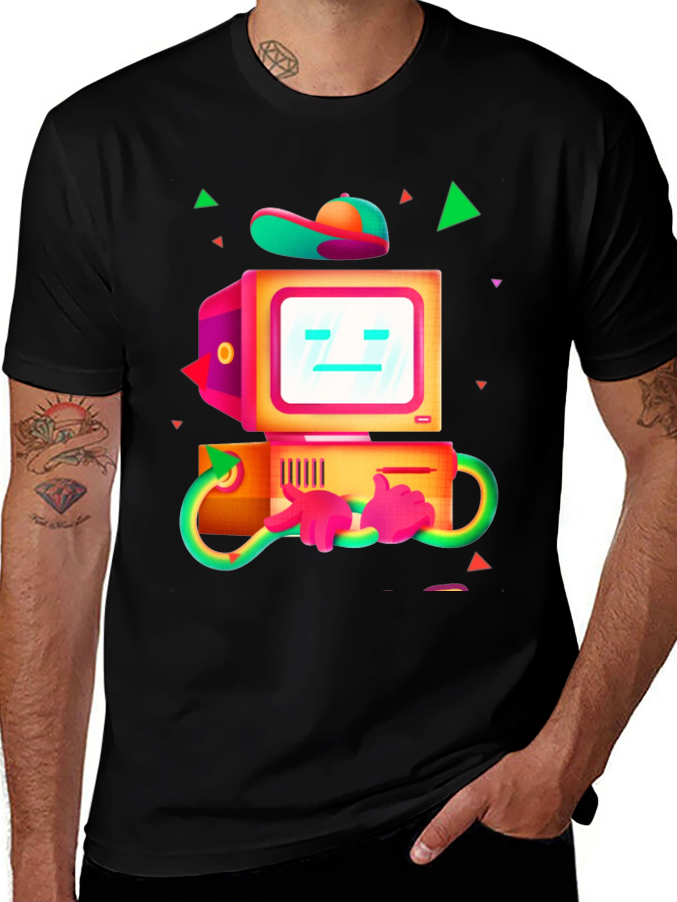 Variant 2 of Retro Computer Robot Graphic T-Shirt