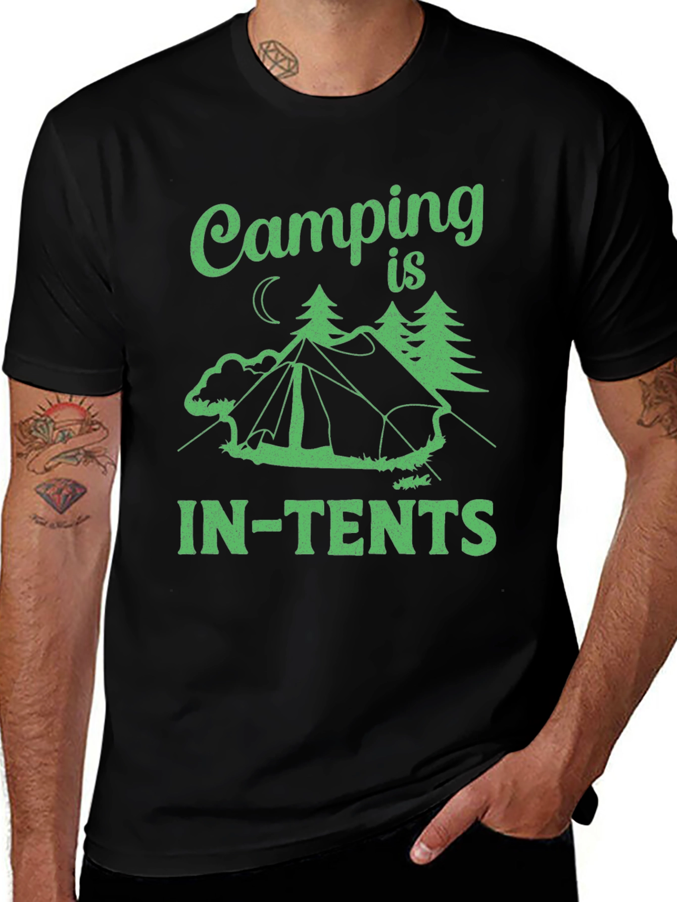 Variant 22 of Camping In-Tents Men's Black T-Shirt