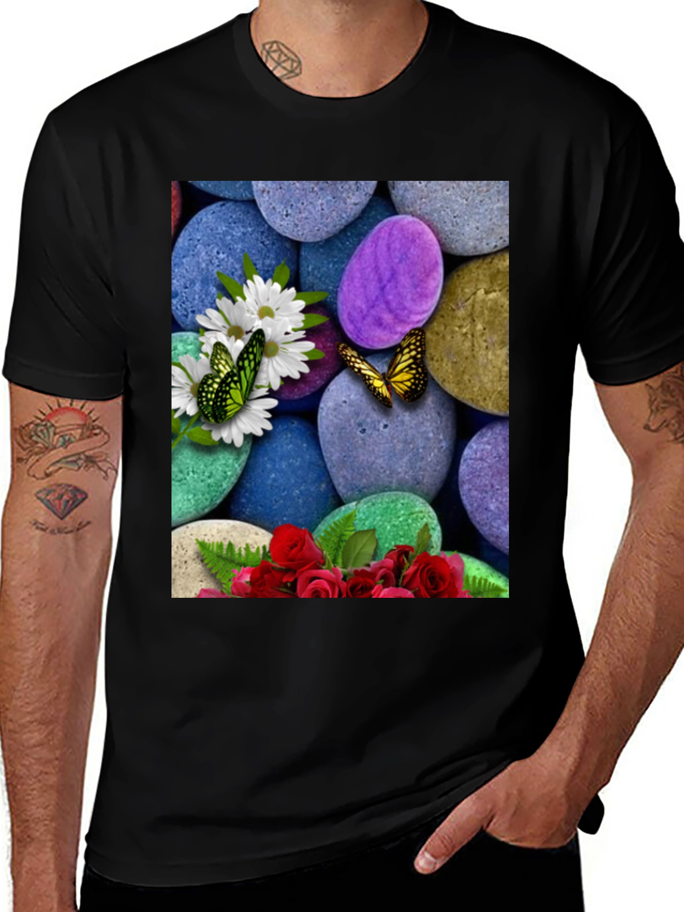 Butterfly Flower Stone T-Shirt