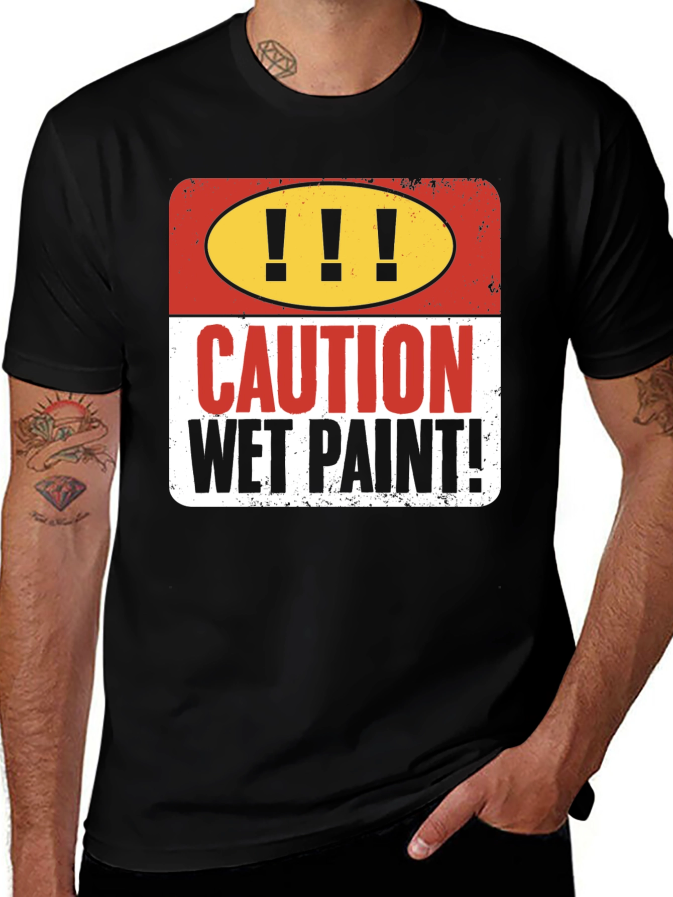 Variant 19 of Caution Wet Paint Graphic T-Shirt