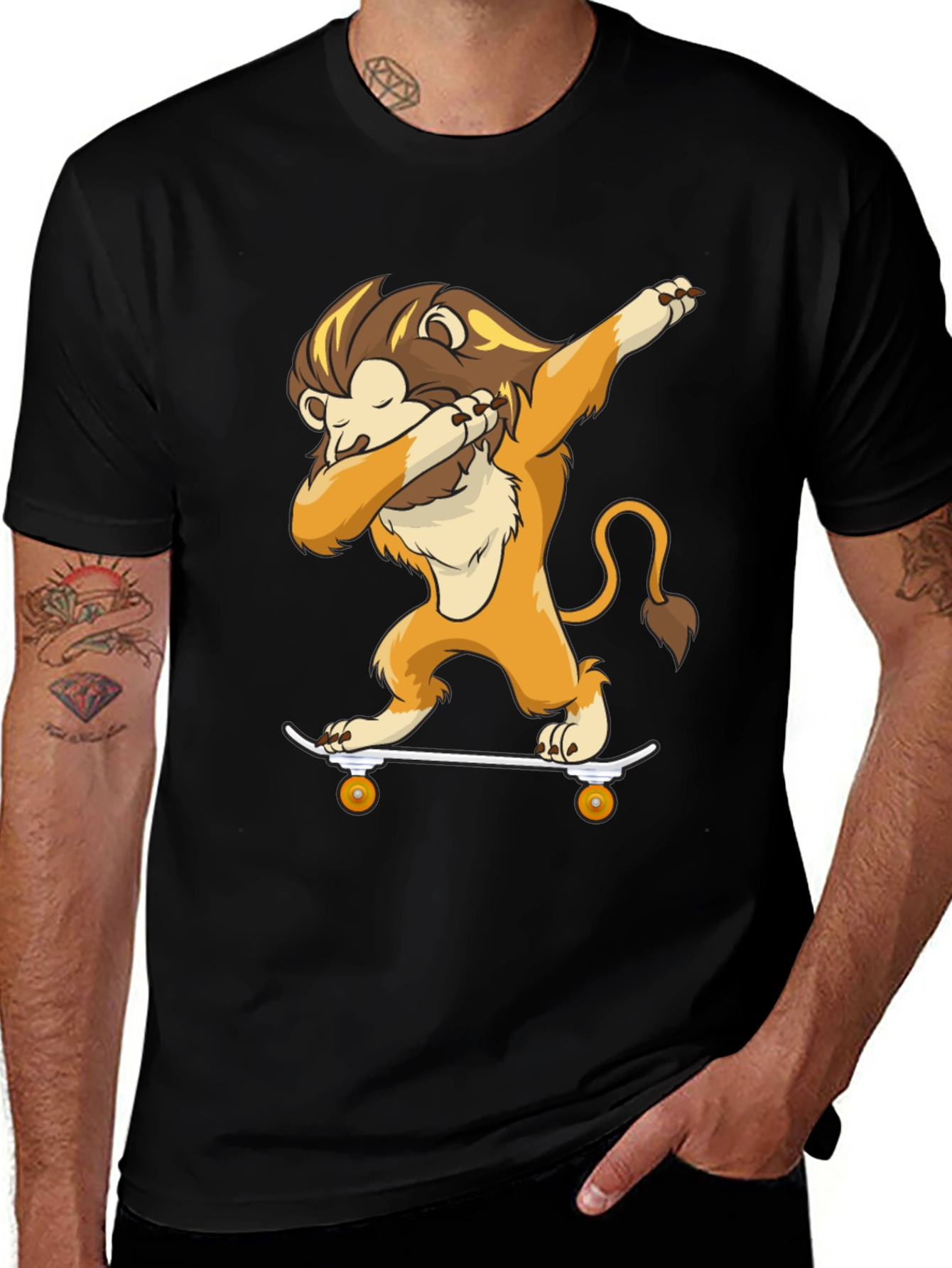 Variant 14 of Lion Skateboard Dab T-Shirt
