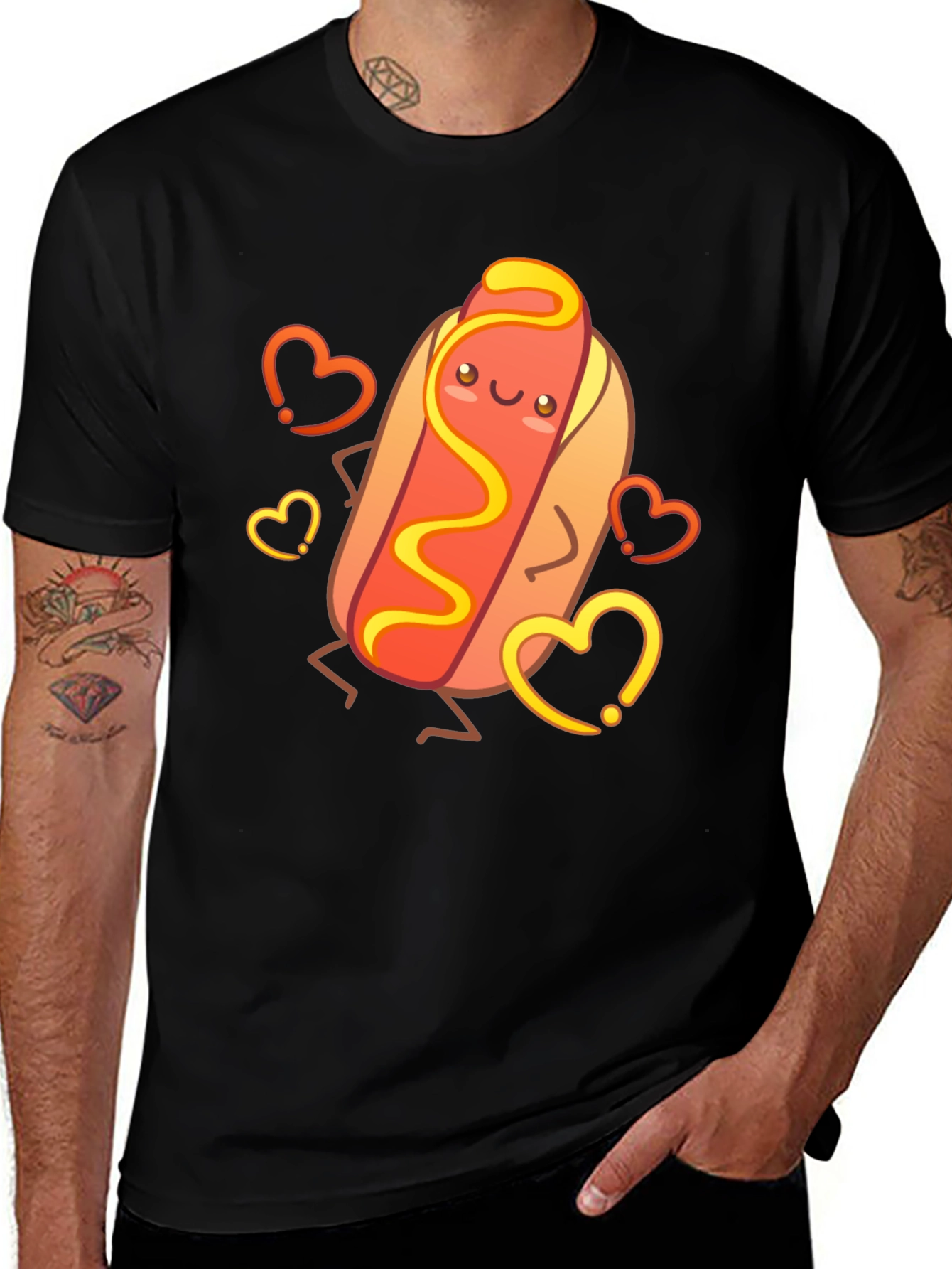 Variant 5 of Cute Cartoon Hotdog Graphic T-Shirt