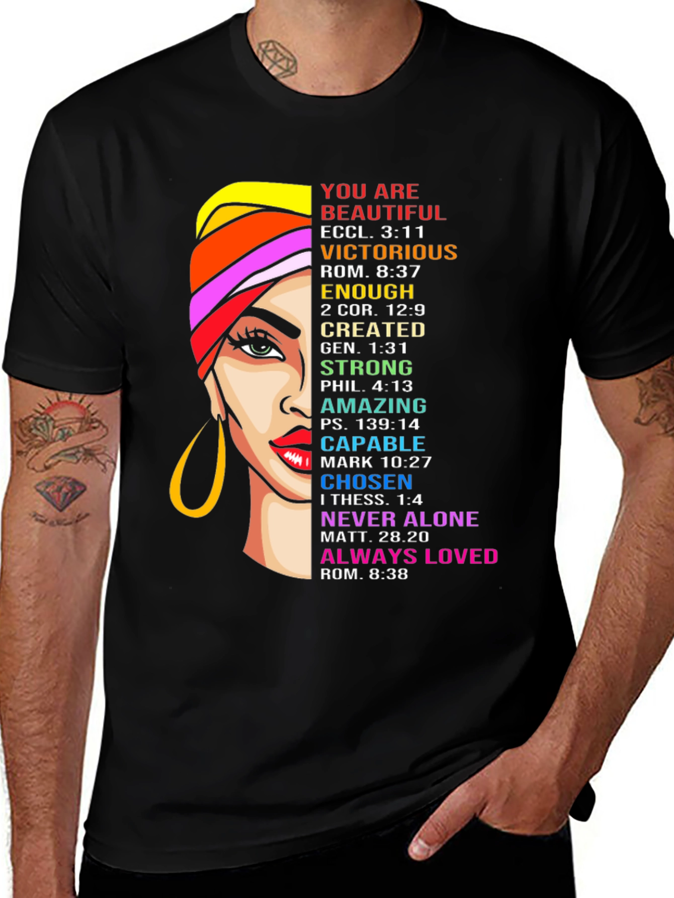 Variant 25 of Inspirational Woman's Graphic Tee - Religious Faith