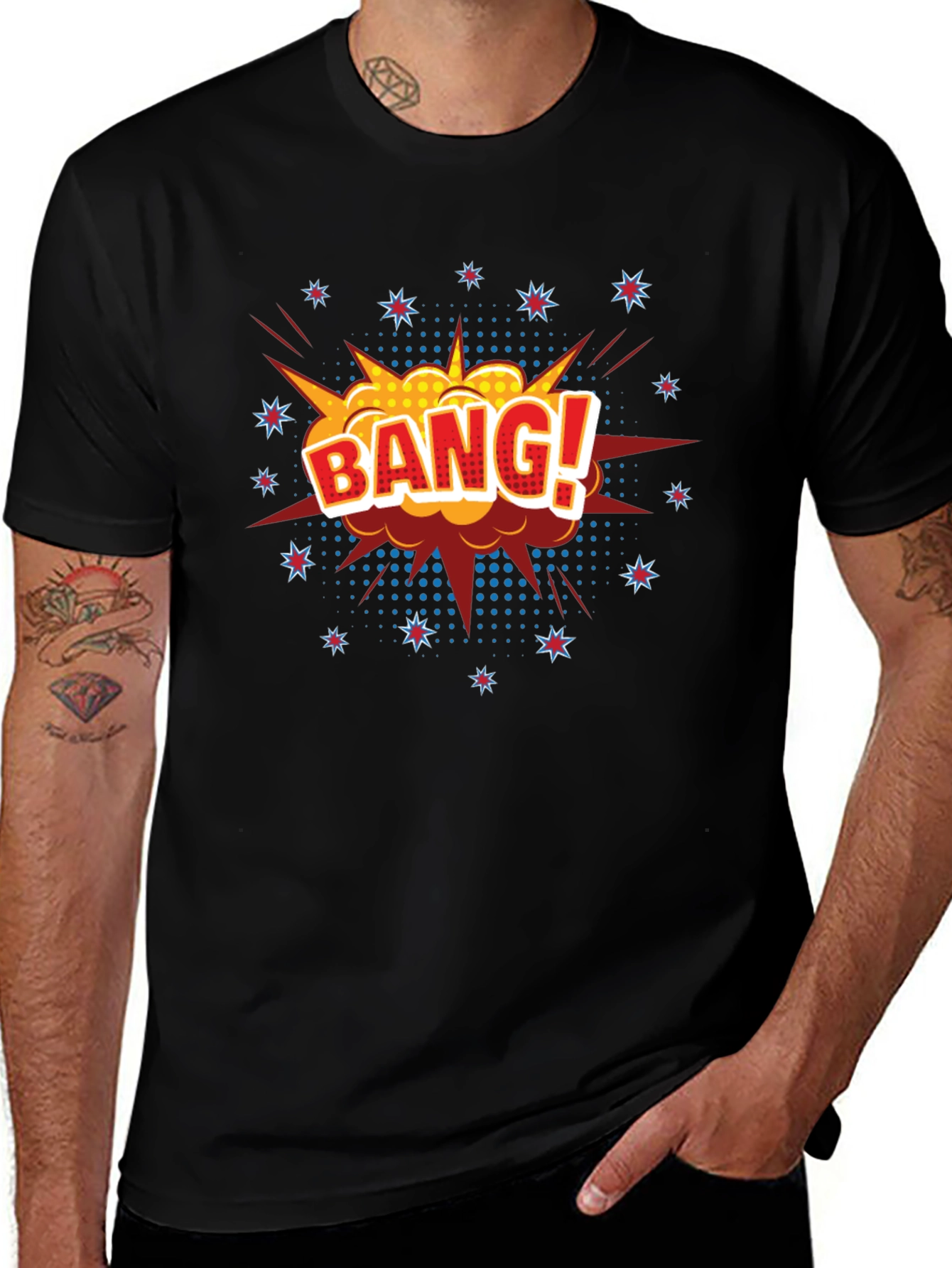 Variant 9 of Bang! Graphic Print Black T-Shirt