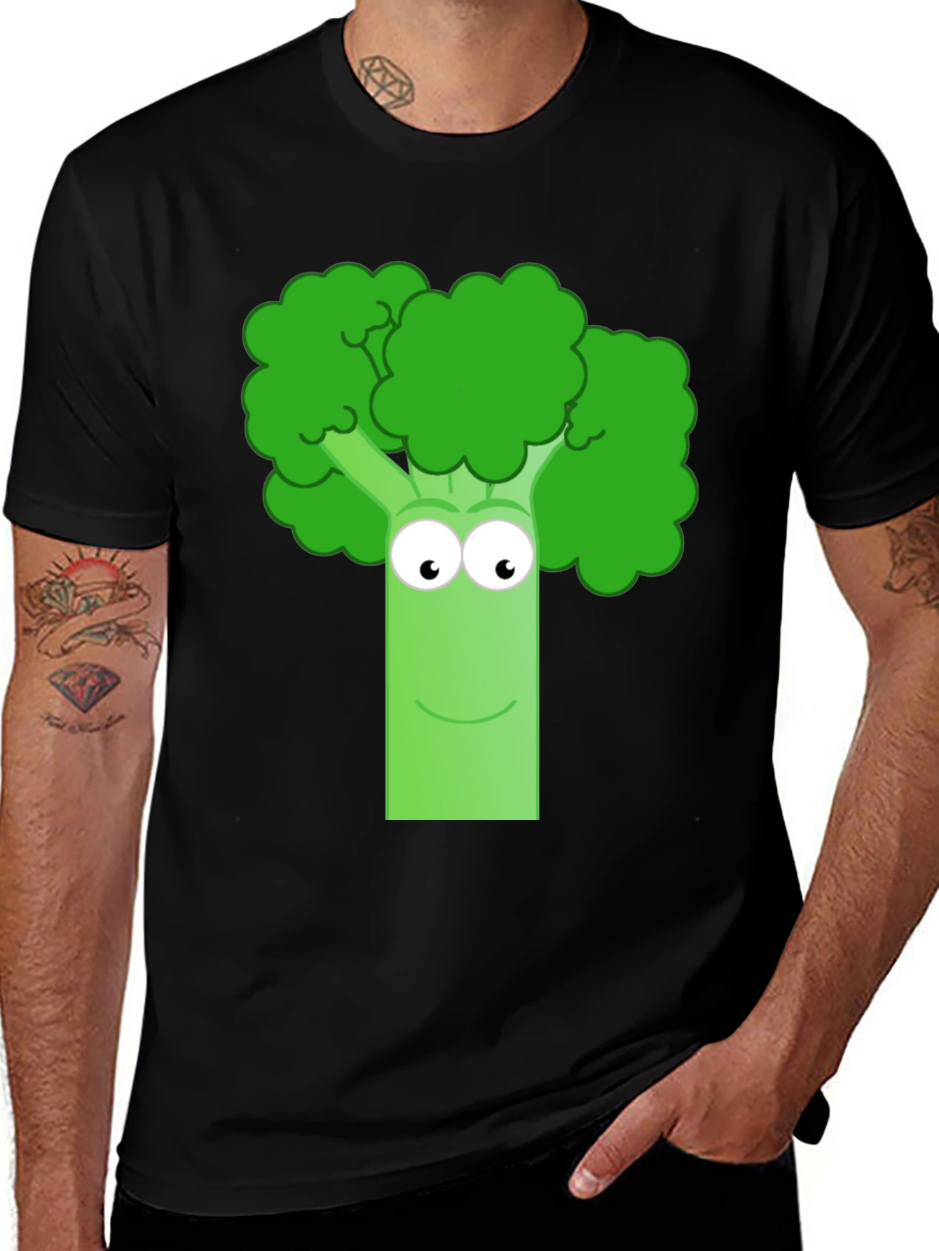 Variant 12 of Funny Broccoli Cartoon Graphic T-Shirt