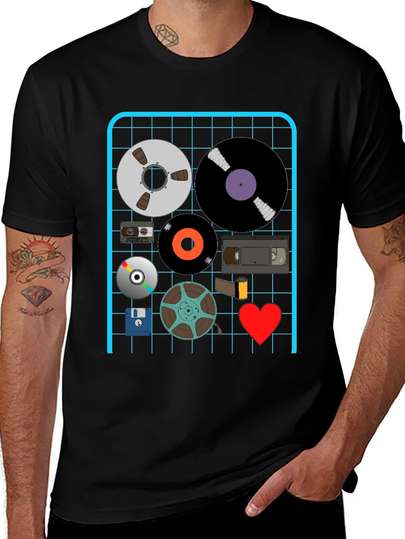 Variant 7 of Retro Media Black T-Shirt
