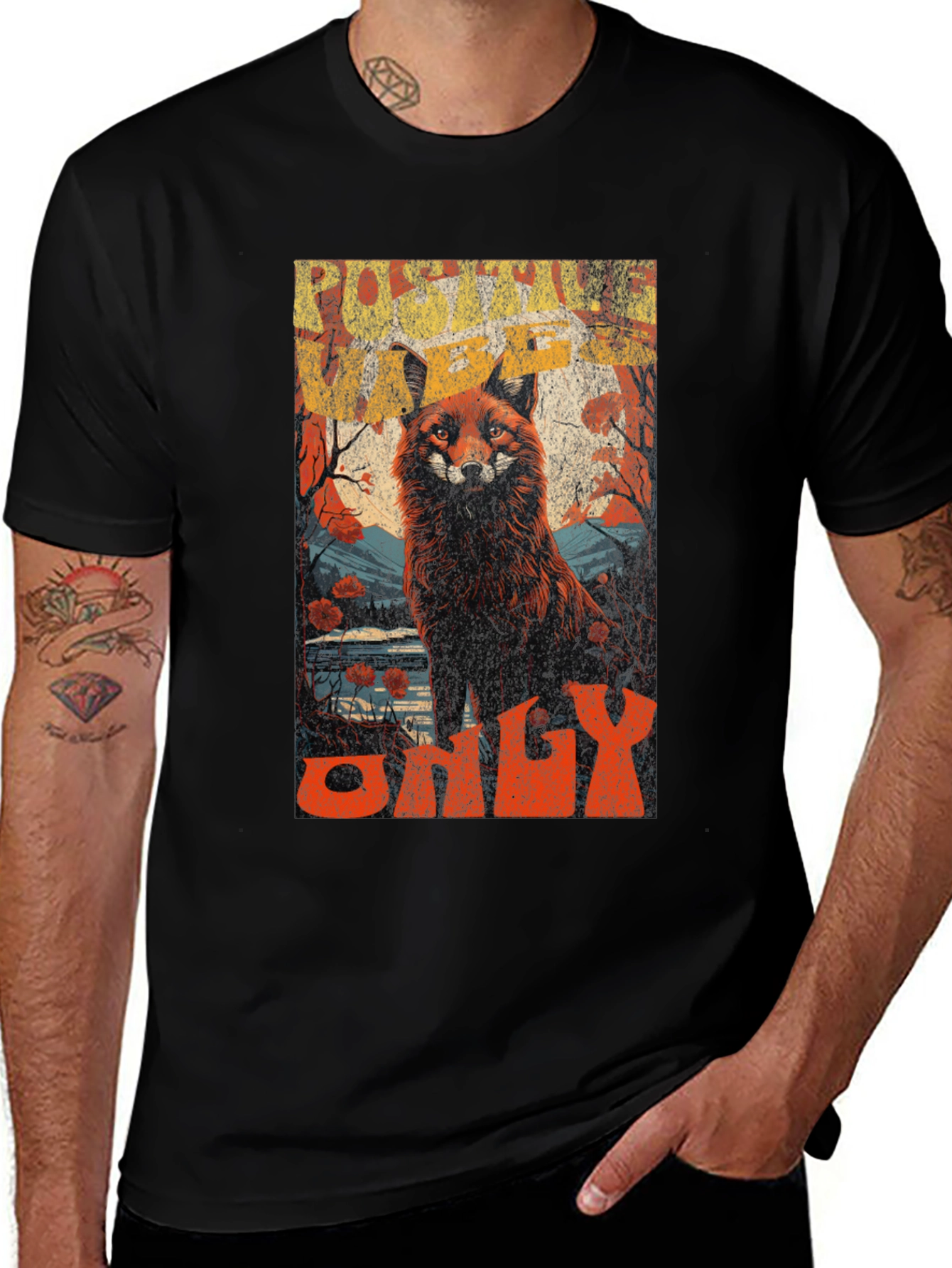 Variant 17 of Vintage Fox Graphic Tee - Unique Design
