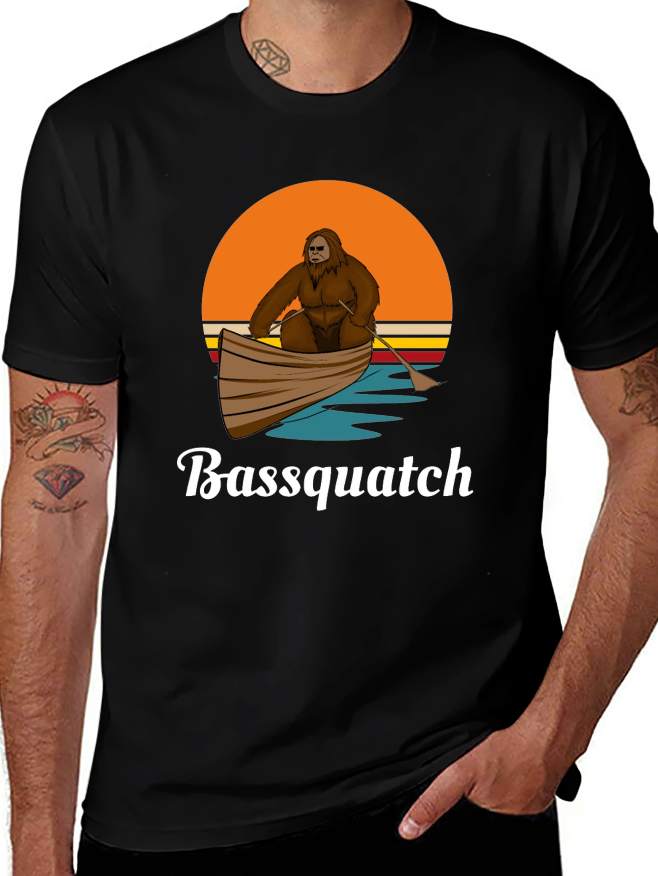Bassquatch T-Shirt - Bigfoot in Boat