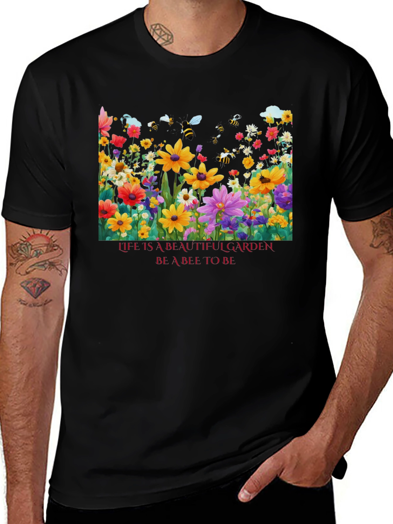 Floral Garden Bee Graphic Tee