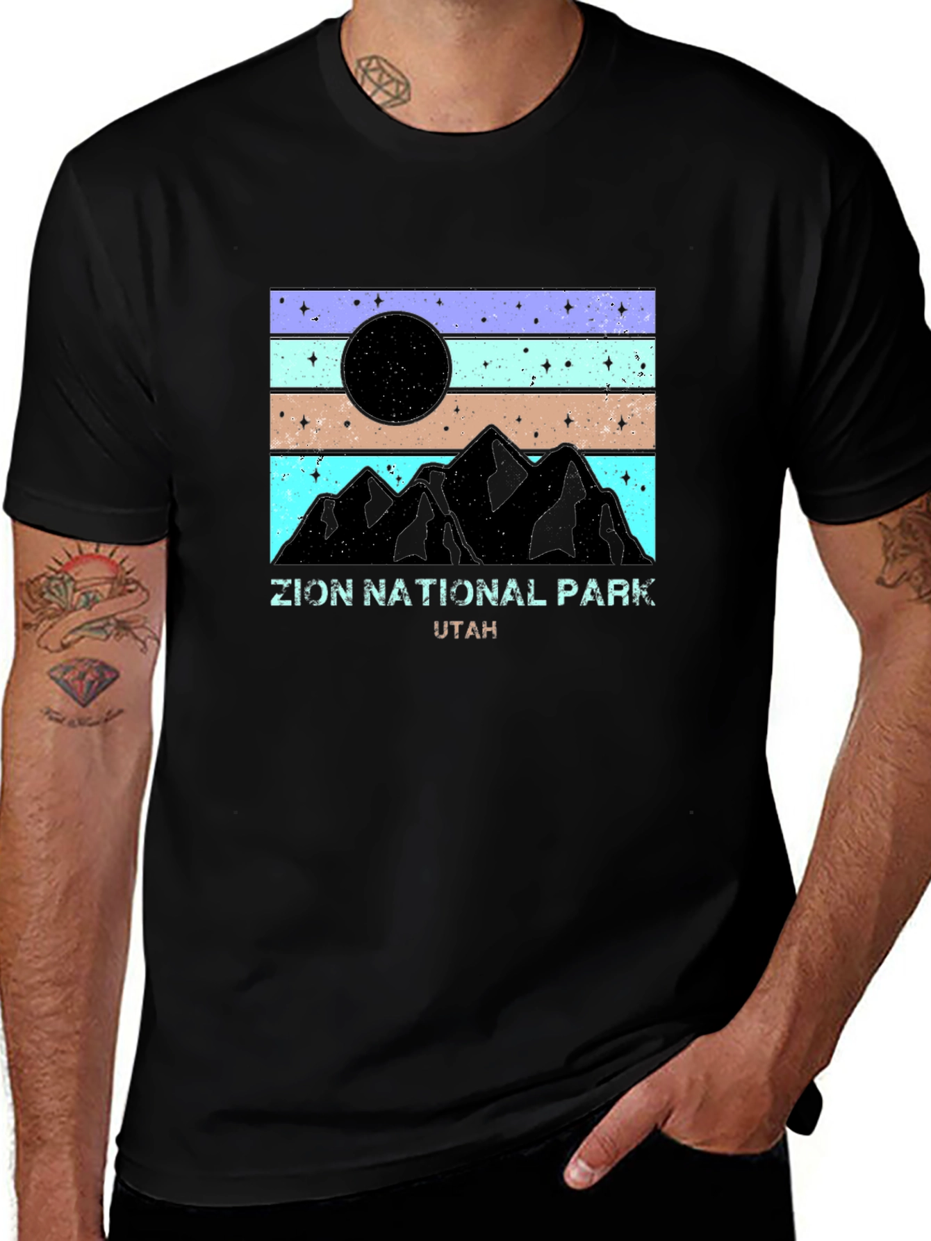 Zion National Park Tee - Retro Mountain Graphic