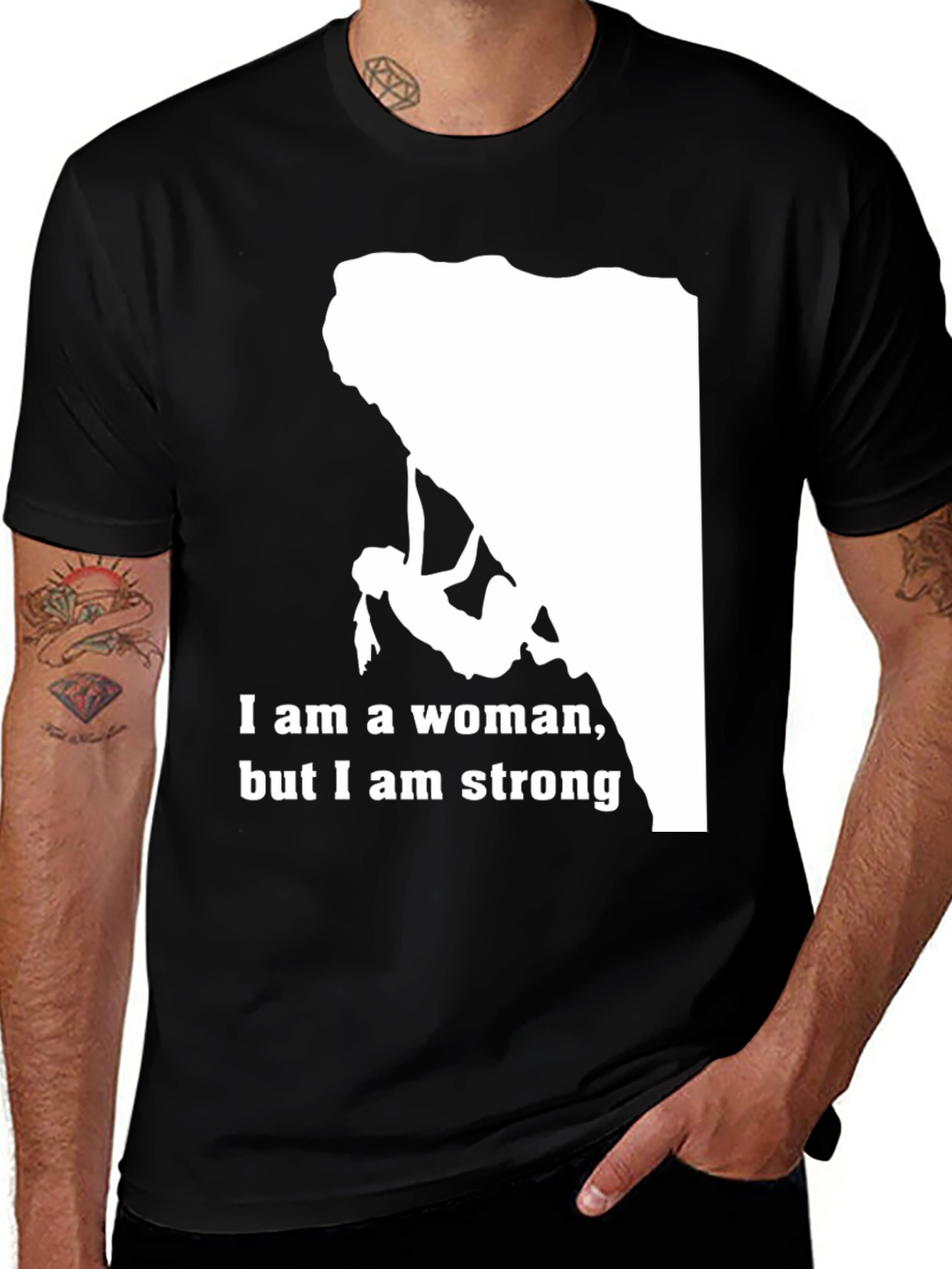 Variant 20 of Strong Woman Climber T-Shirt - Black