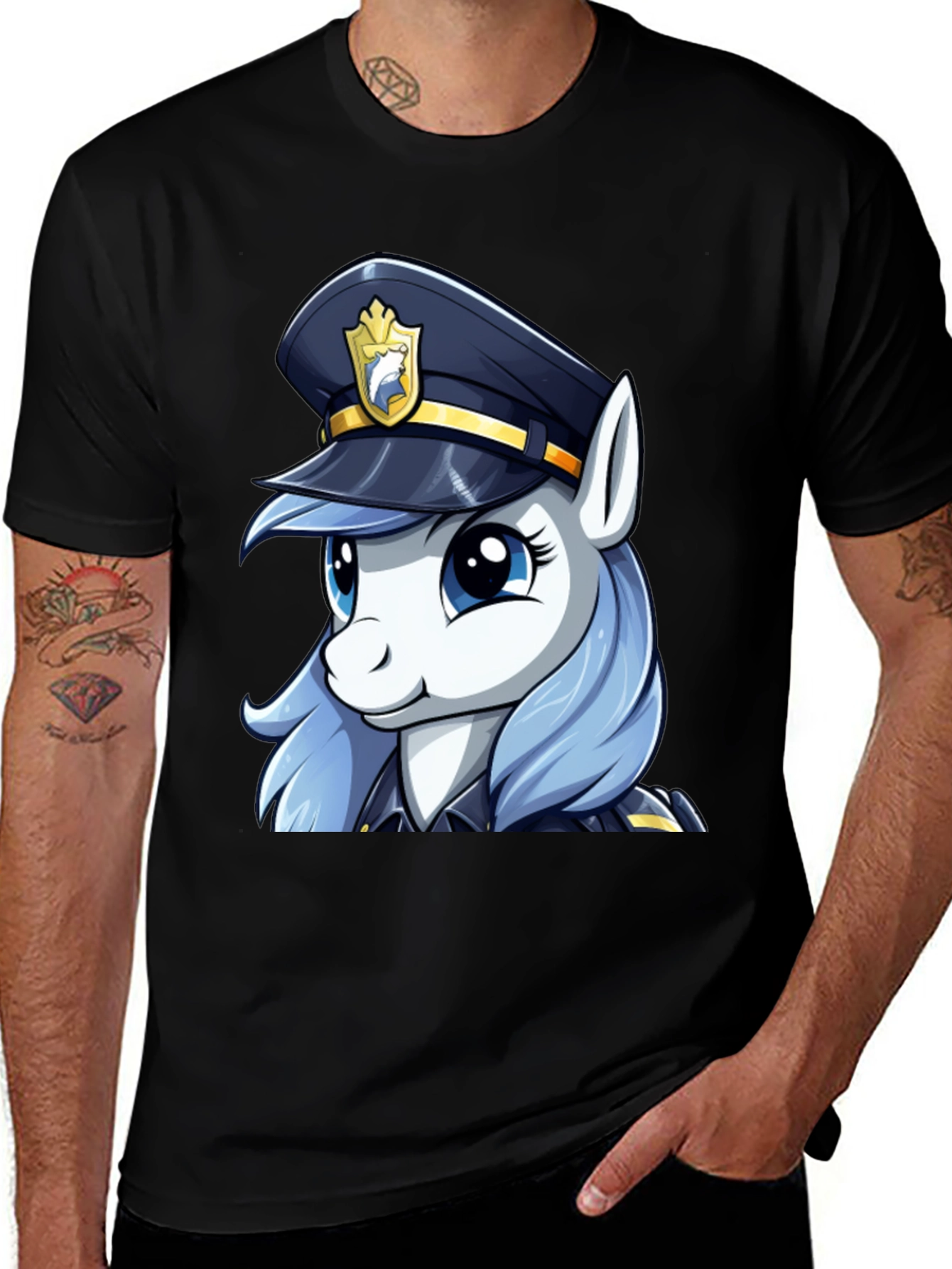 My Little Pony Cop T-Shirt - Black Cotton Tee