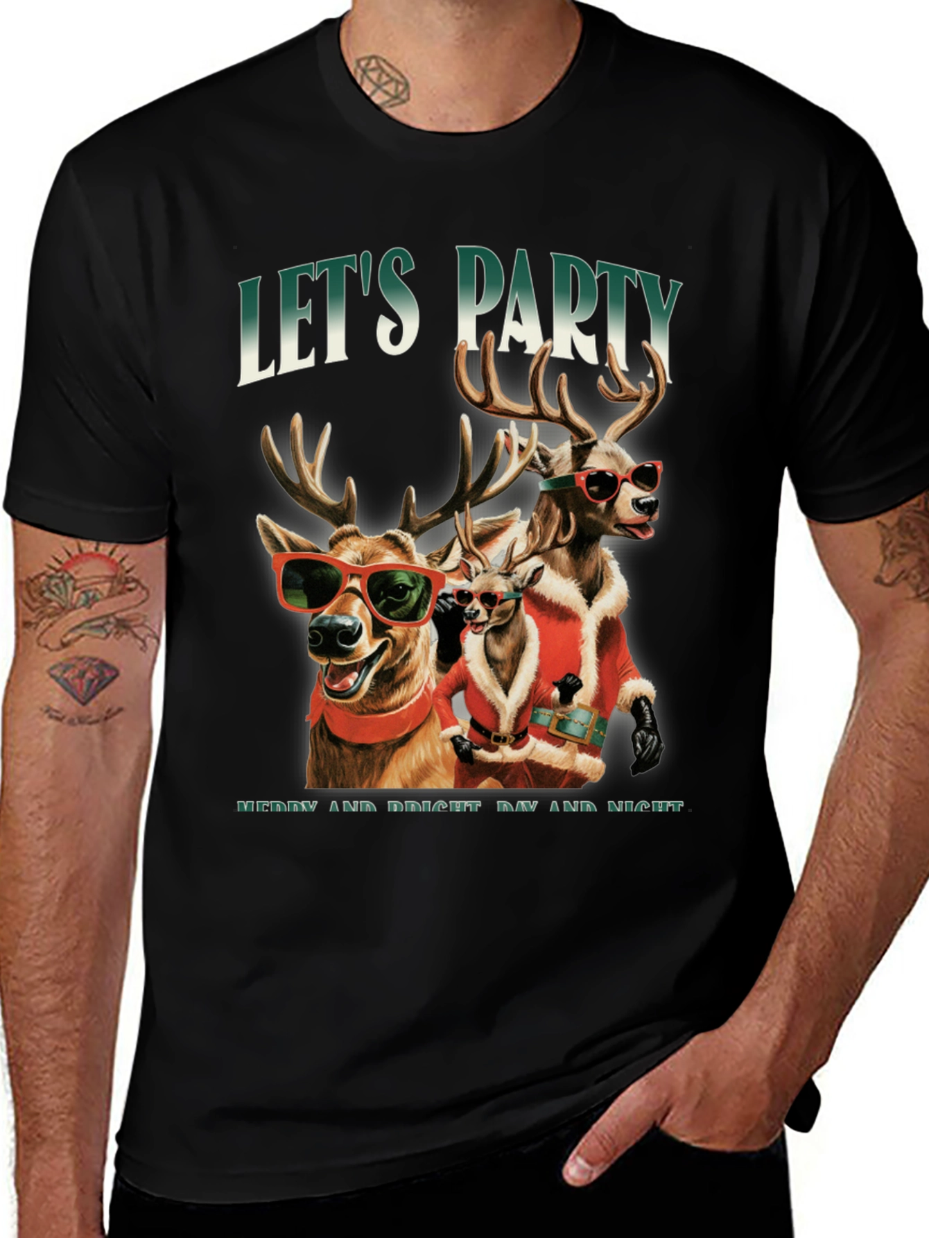 Variant 13 of Let's Party Reindeer Graphic Tee