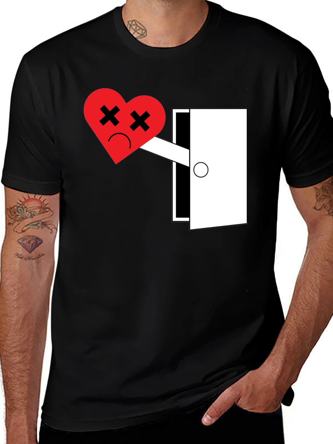 Variant 17 of Heartbreak Tee - Funny Graphic T-Shirt for Men