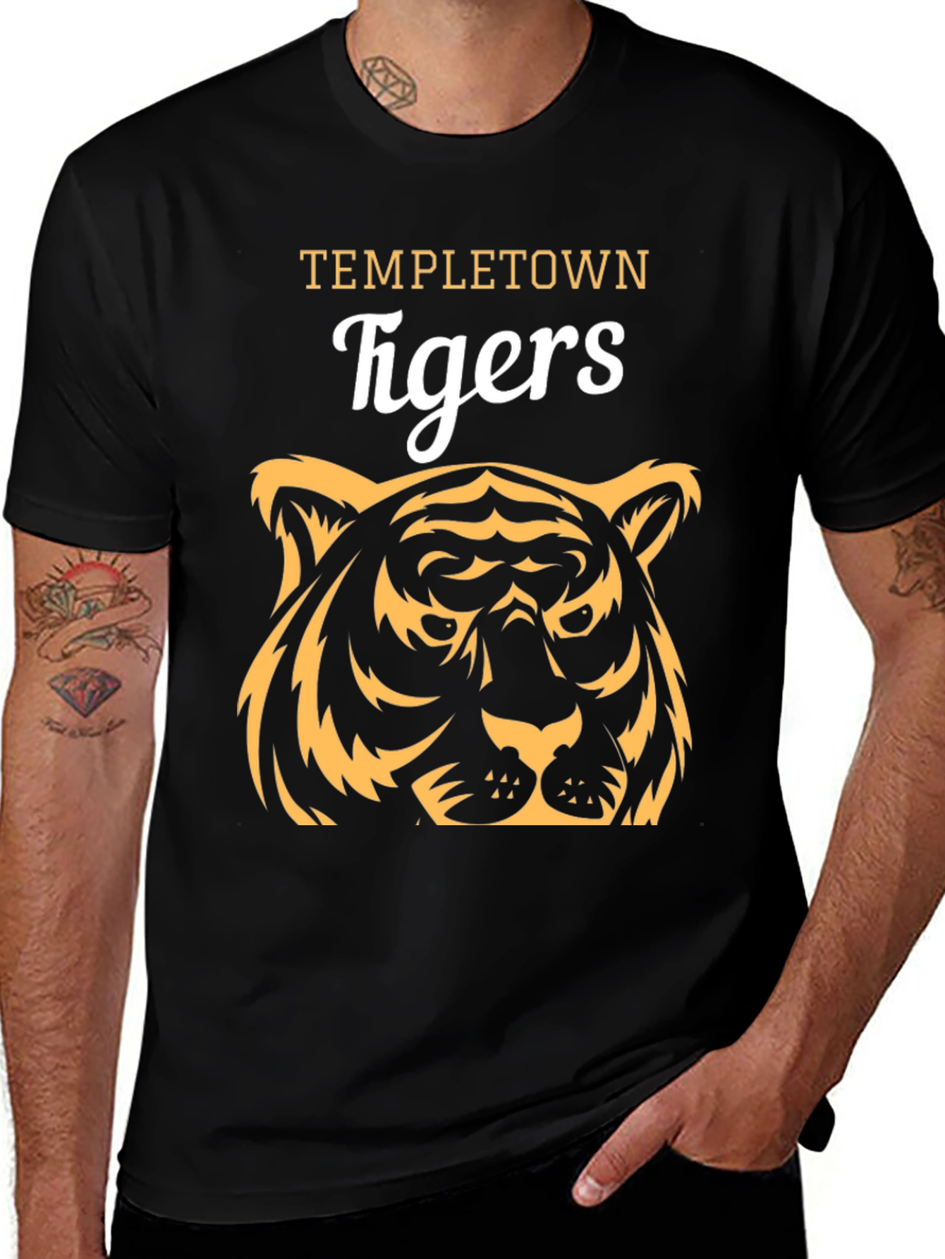 Templetown Tigers Graphic Tee - Black Cotton T-Shirt