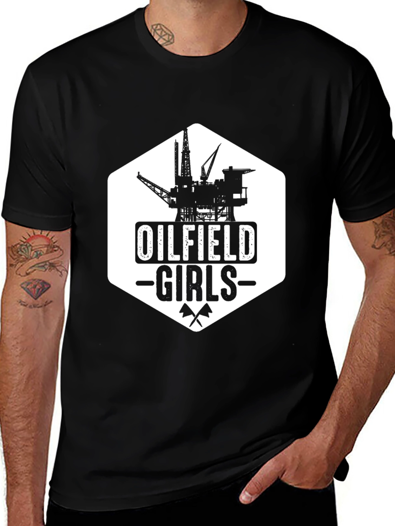 Variant 8 of Oilfield Girls Black Graphic T-Shirt