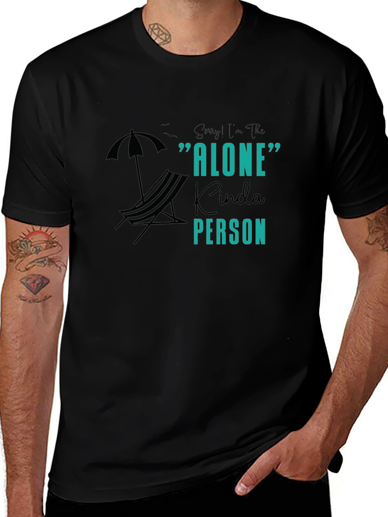 Variant 13 of Alone Kinda Person Graphic Tee - Unisex Black T-Shirt