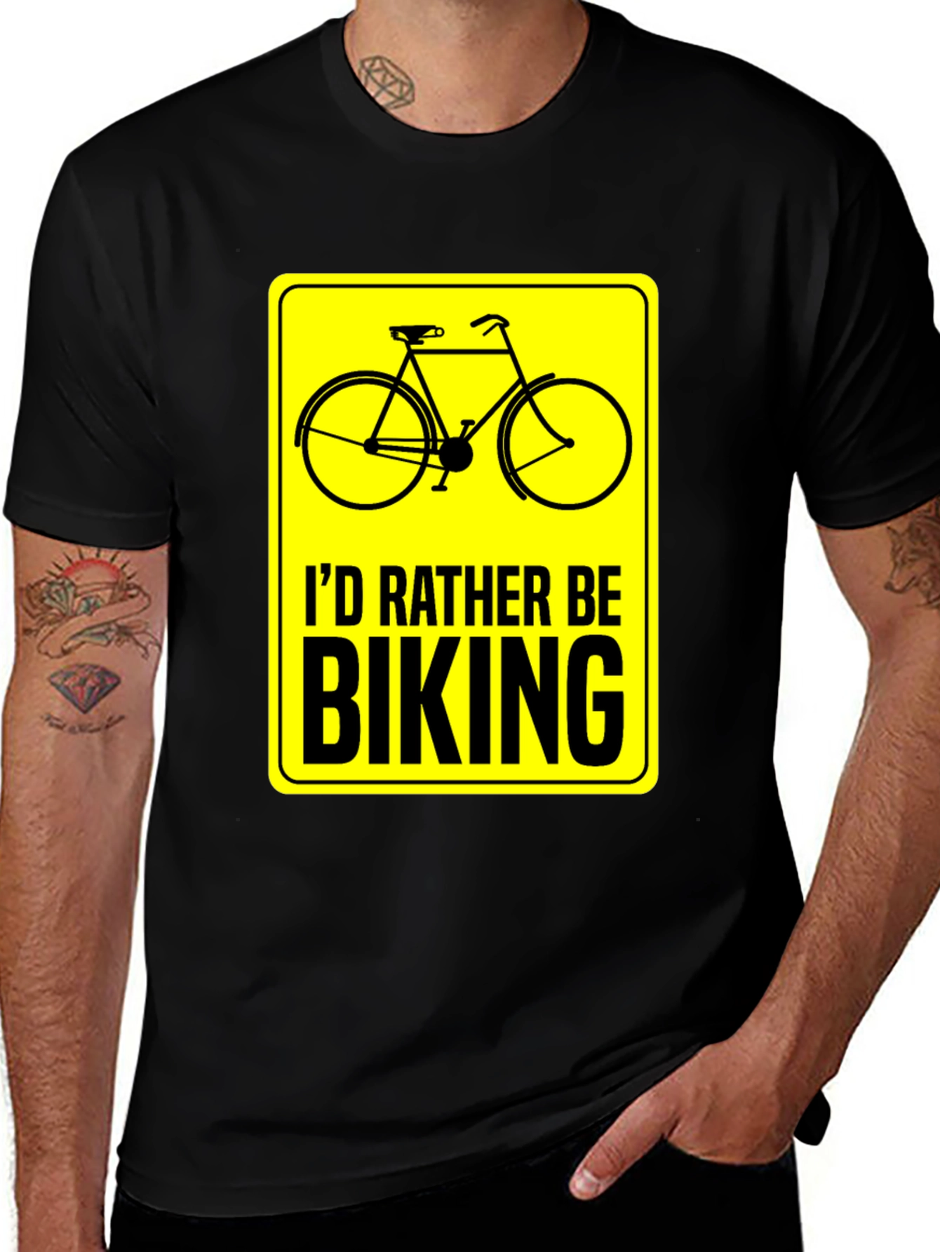 Variant 27 of I'd Rather Be Biking T-Shirt - Cycling Fan Apparel
