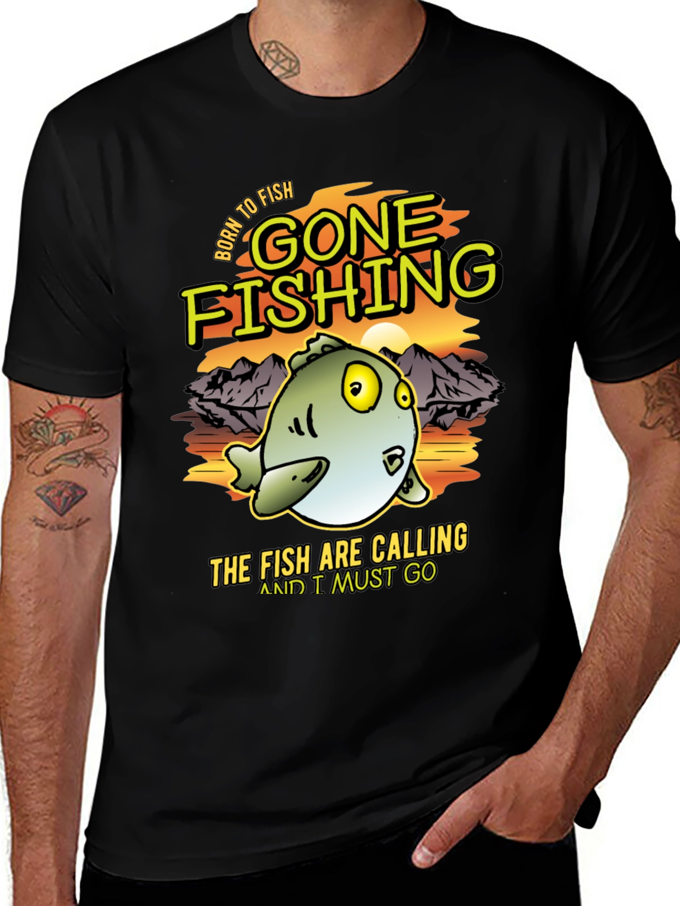 Gone Fishing Men's Graphic Tee