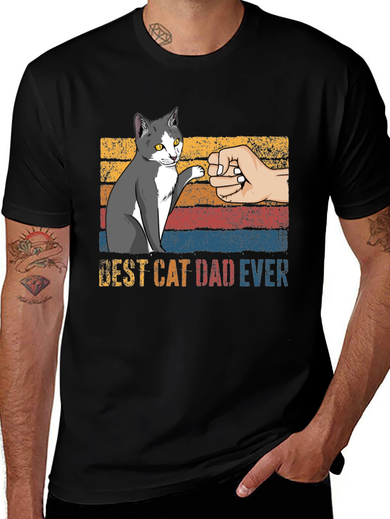 Variant 4 of Best Cat Dad Ever Graphic T-Shirt