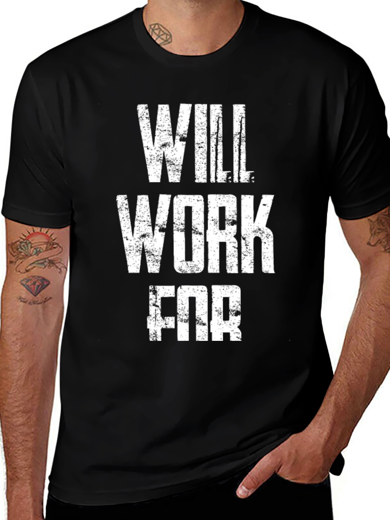 Variant 20 of Will Work For - Novelty Graphic Tee